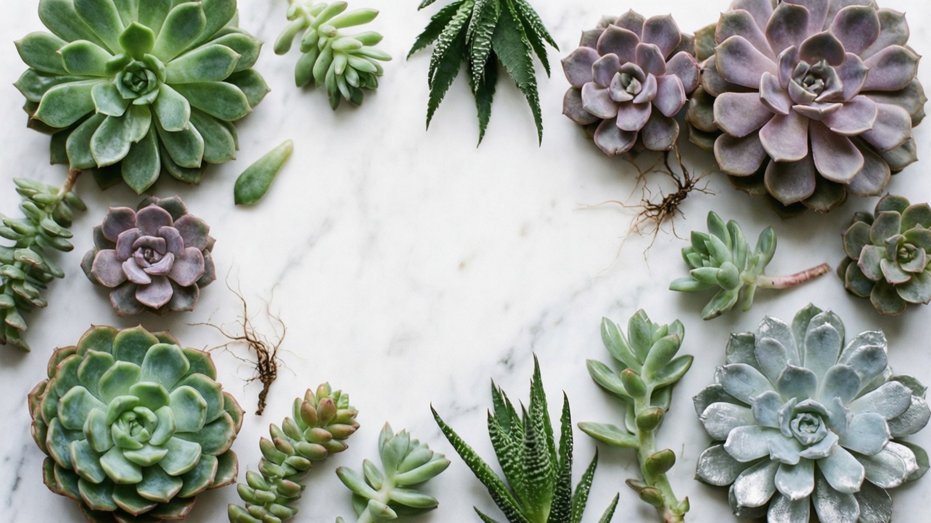 Succulent Flat Lay Achtergronden