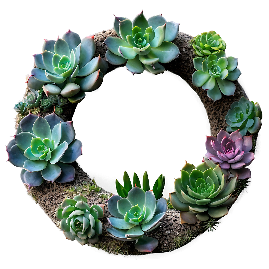 Download Succulent Garden Wreath Png Gwk9 | Wallpapers.com