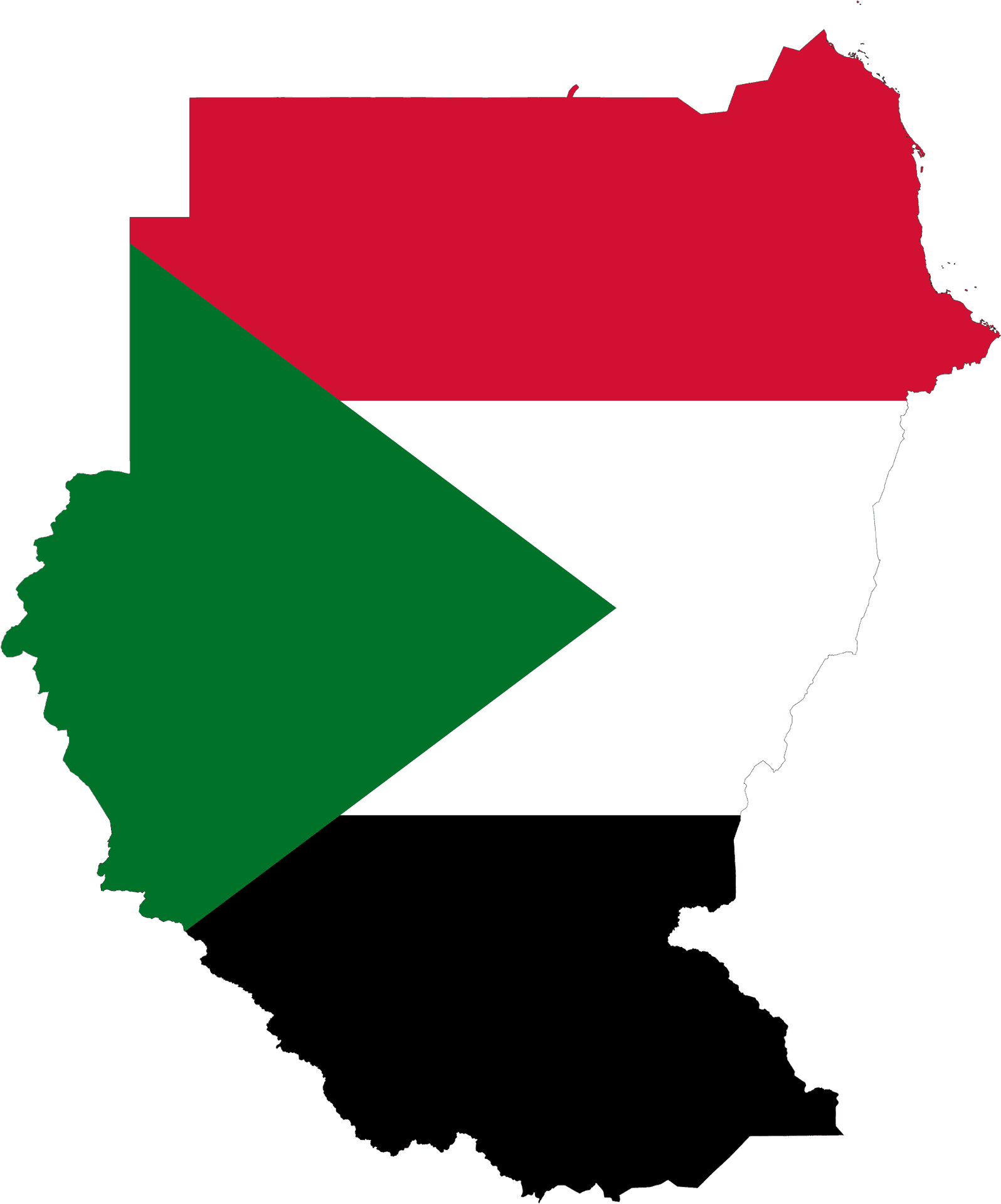 Sudan Mapwith Flag Overlay PNG
