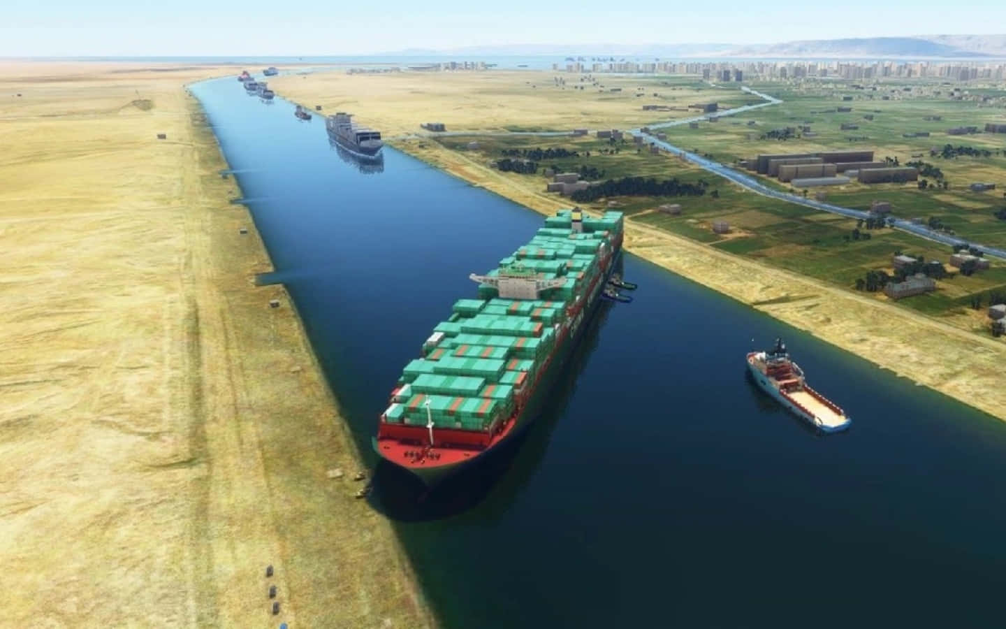 Fascinanteimagen Del Canal De Suez.