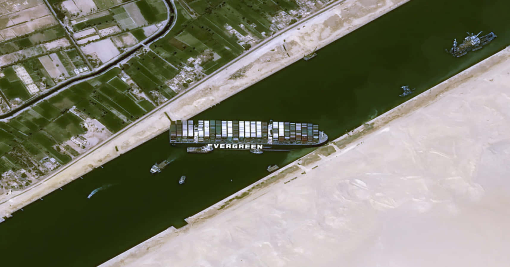 Vistadesde Un Barco Del Canal De Suez.