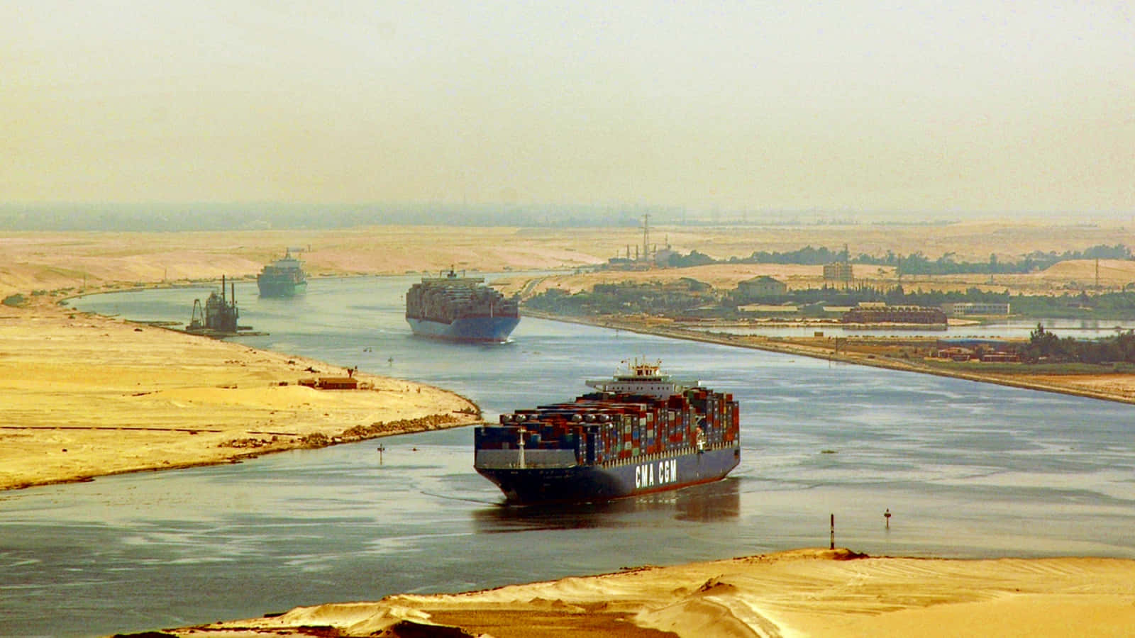 View of Suez Canal in Egypt