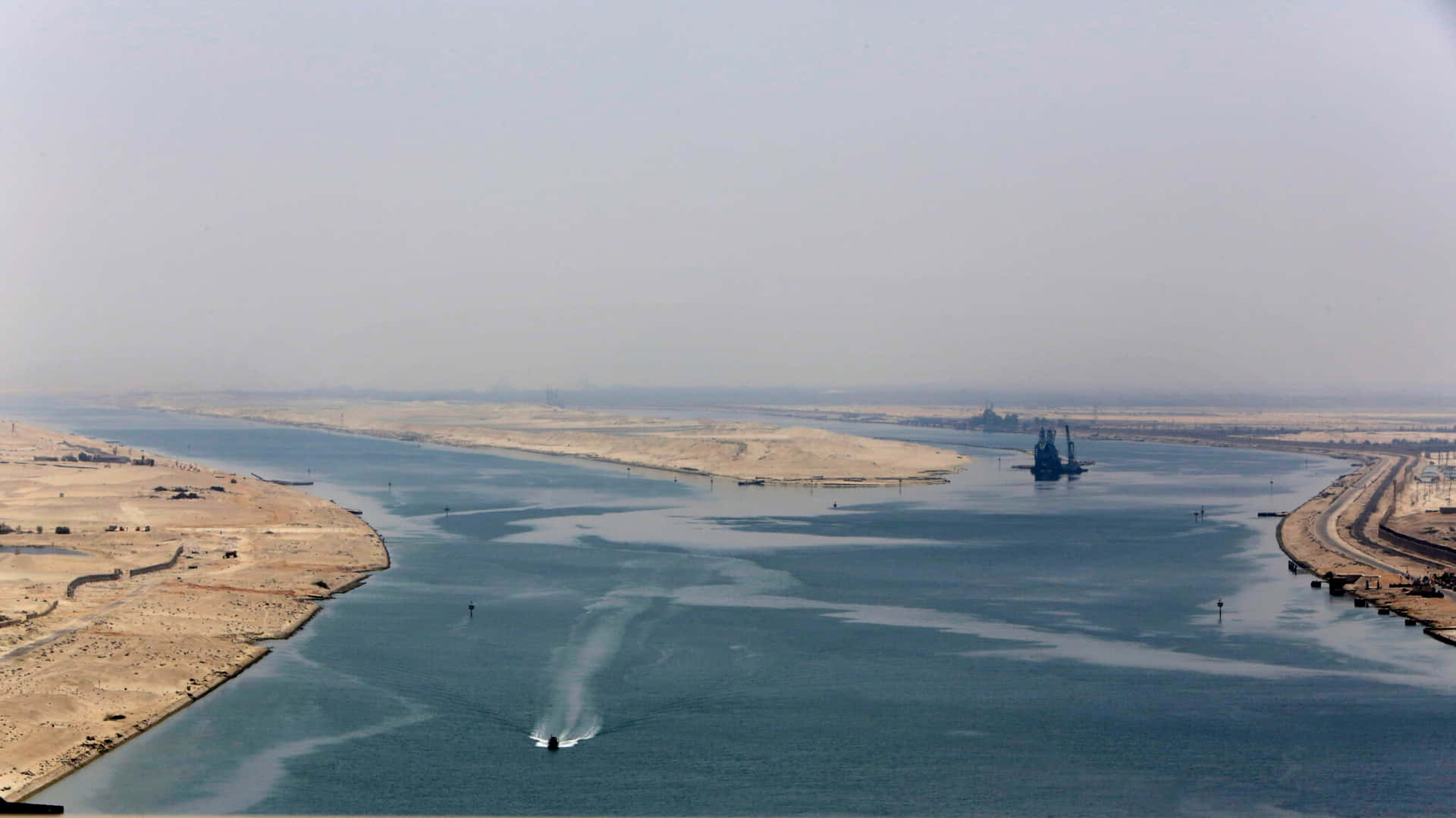 Imagende Las Vías Del Canal De Suez.