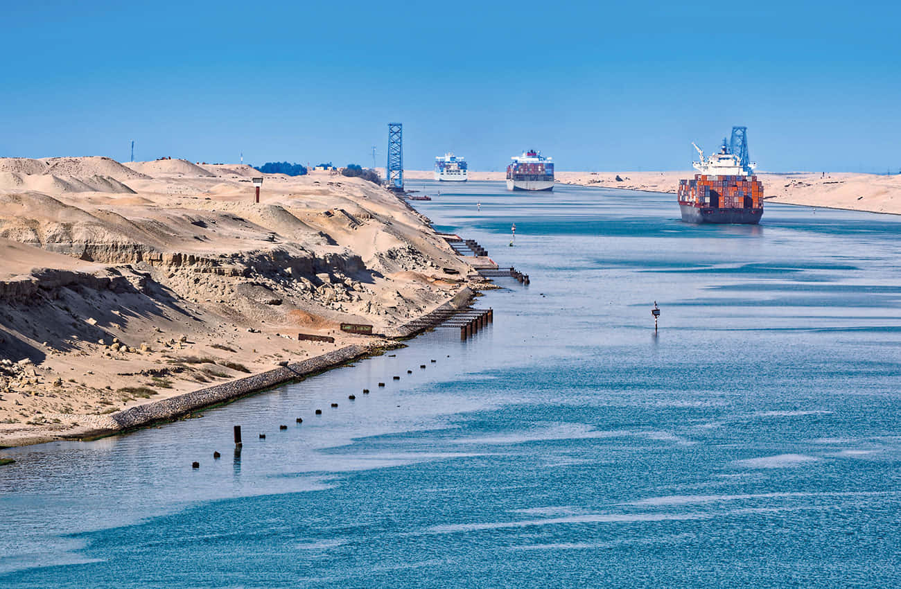 Immagineluminosa Del Canale Di Suez