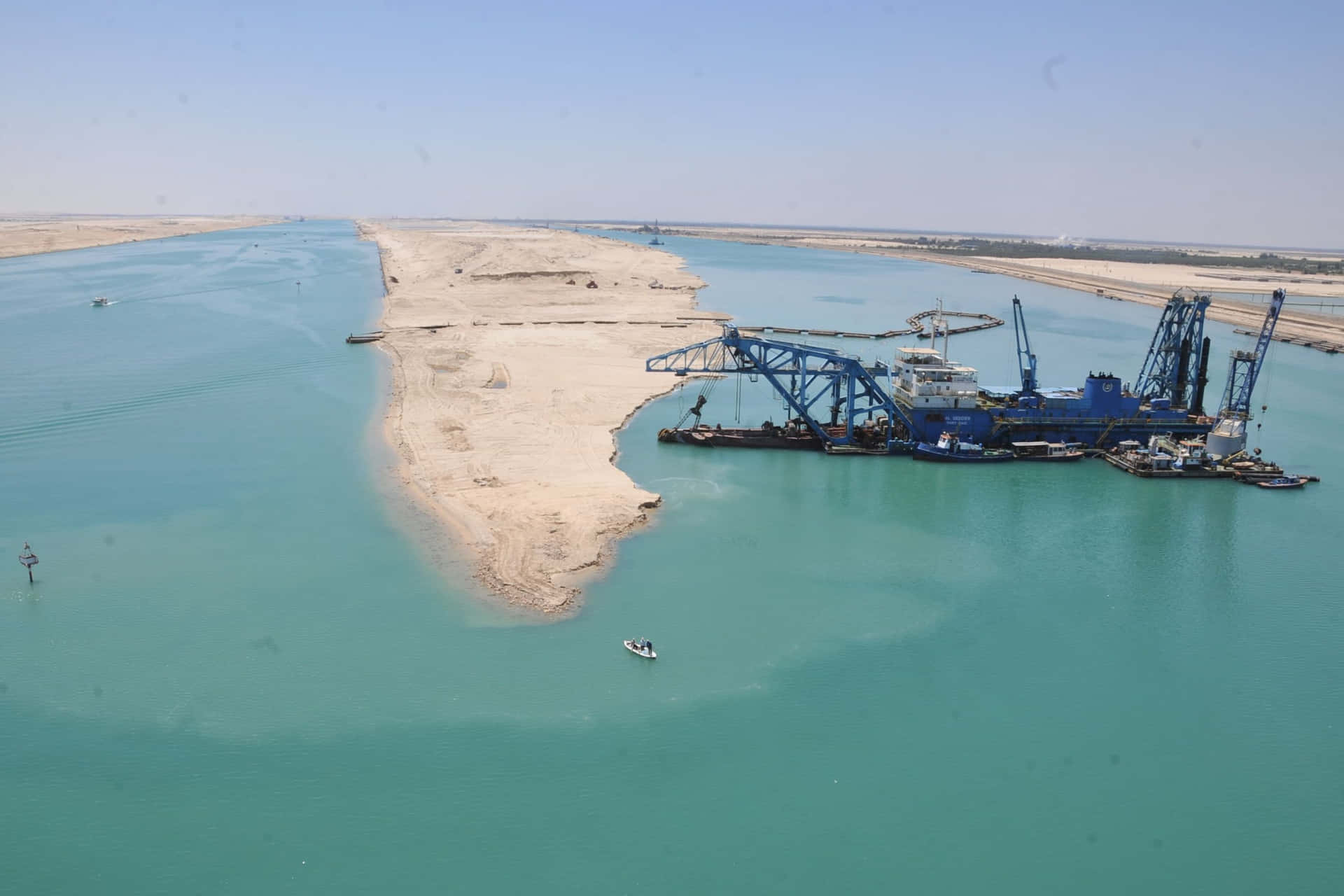 Immaginedel Canale Di Suez Con Sabbia Bianca
