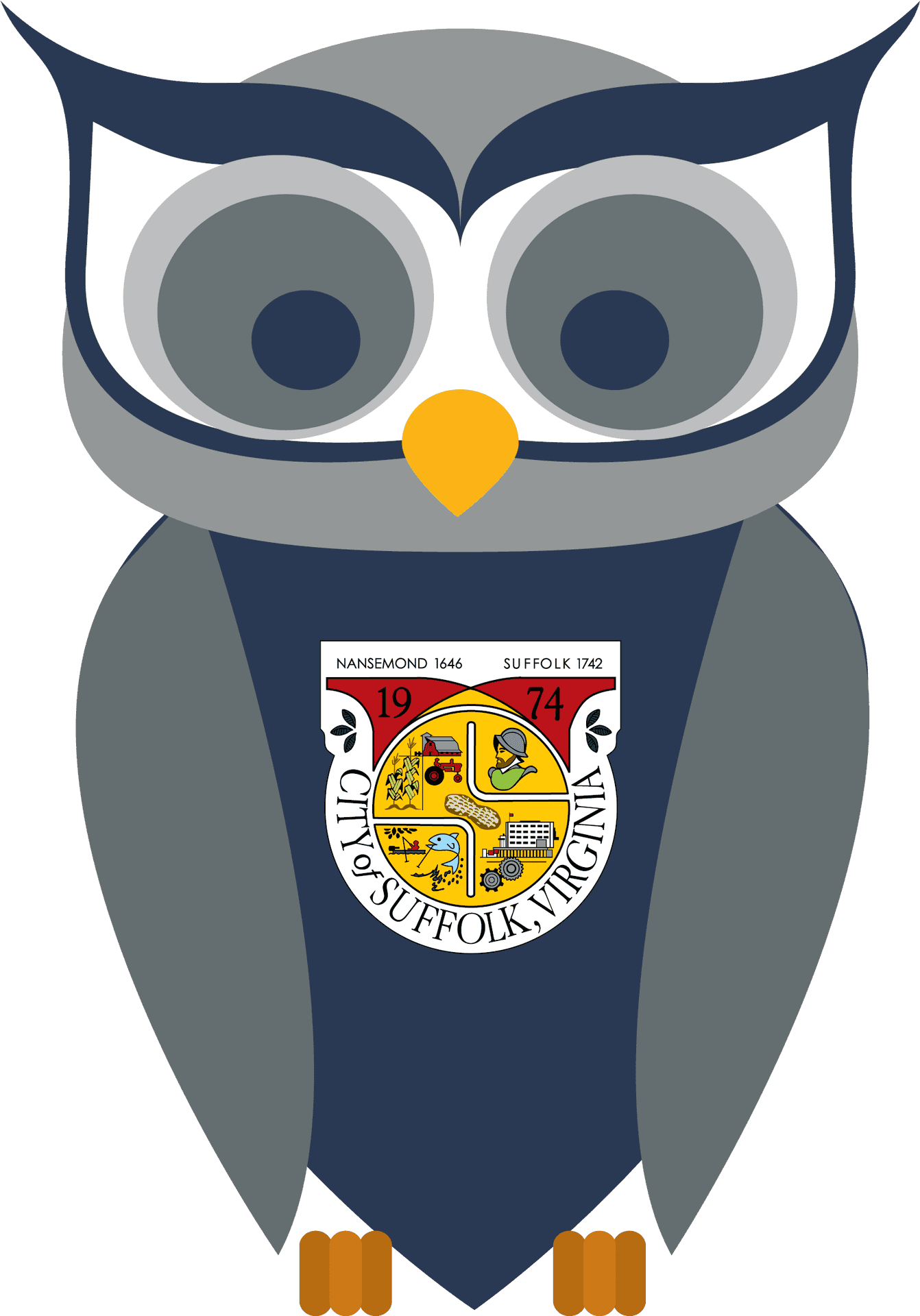 Suffolk Virginia Owl Mascot PNG