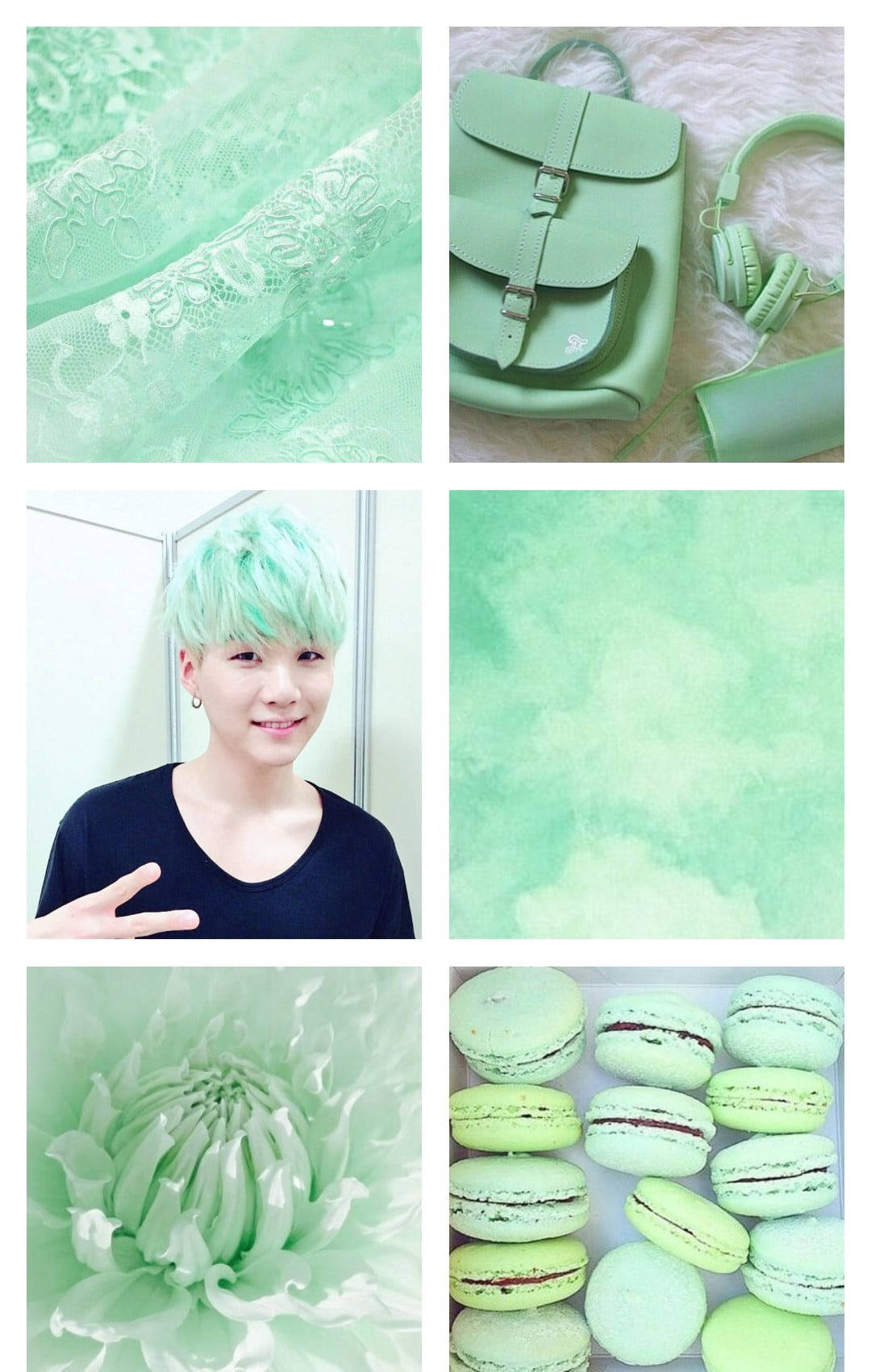 Download Suga With Super Light Green Hair Wallpaper | Wallpapers.com