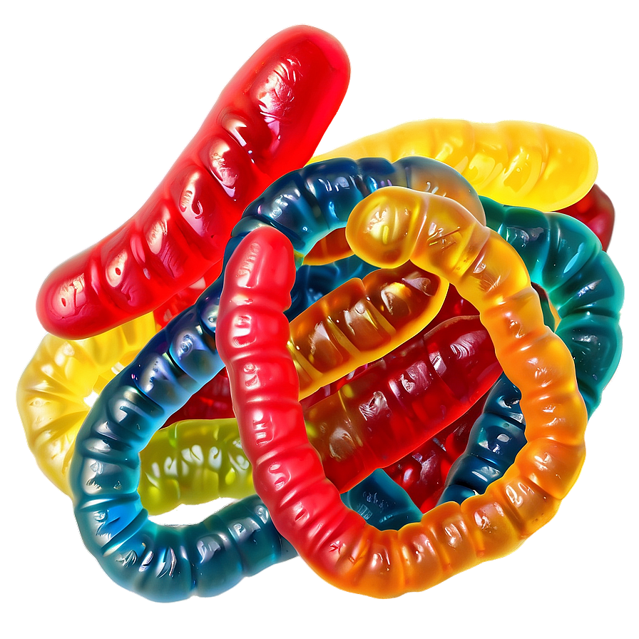 Sugar Coated Gummy Worms Png Hdb PNG