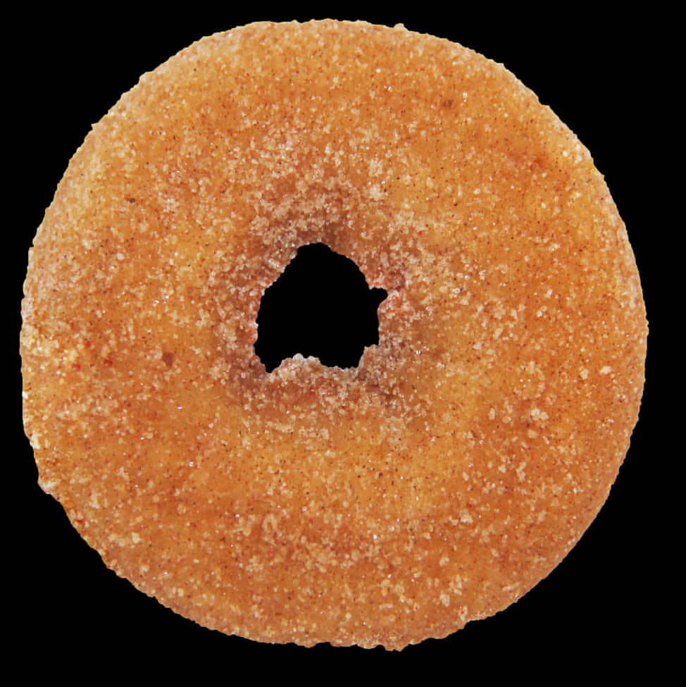 Sugar Coated Plain Donut Black Background PNG