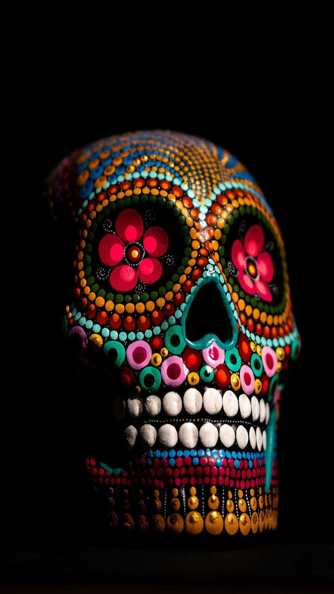 Brightly coloured sugar skulls bring a vibrant energy to any home.