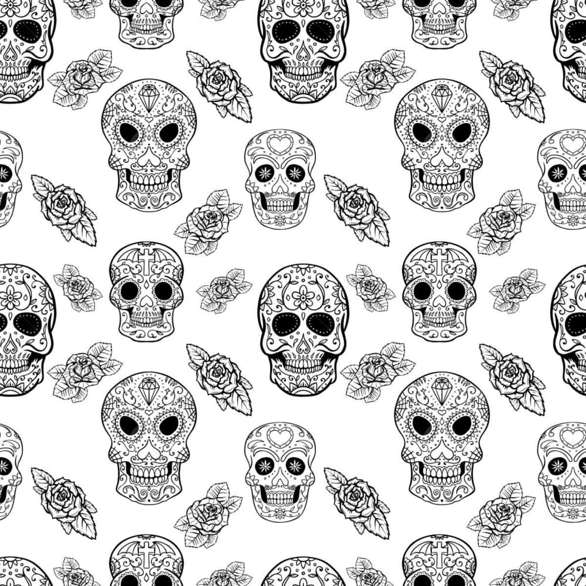 Get creative with this colorful sugar skull background