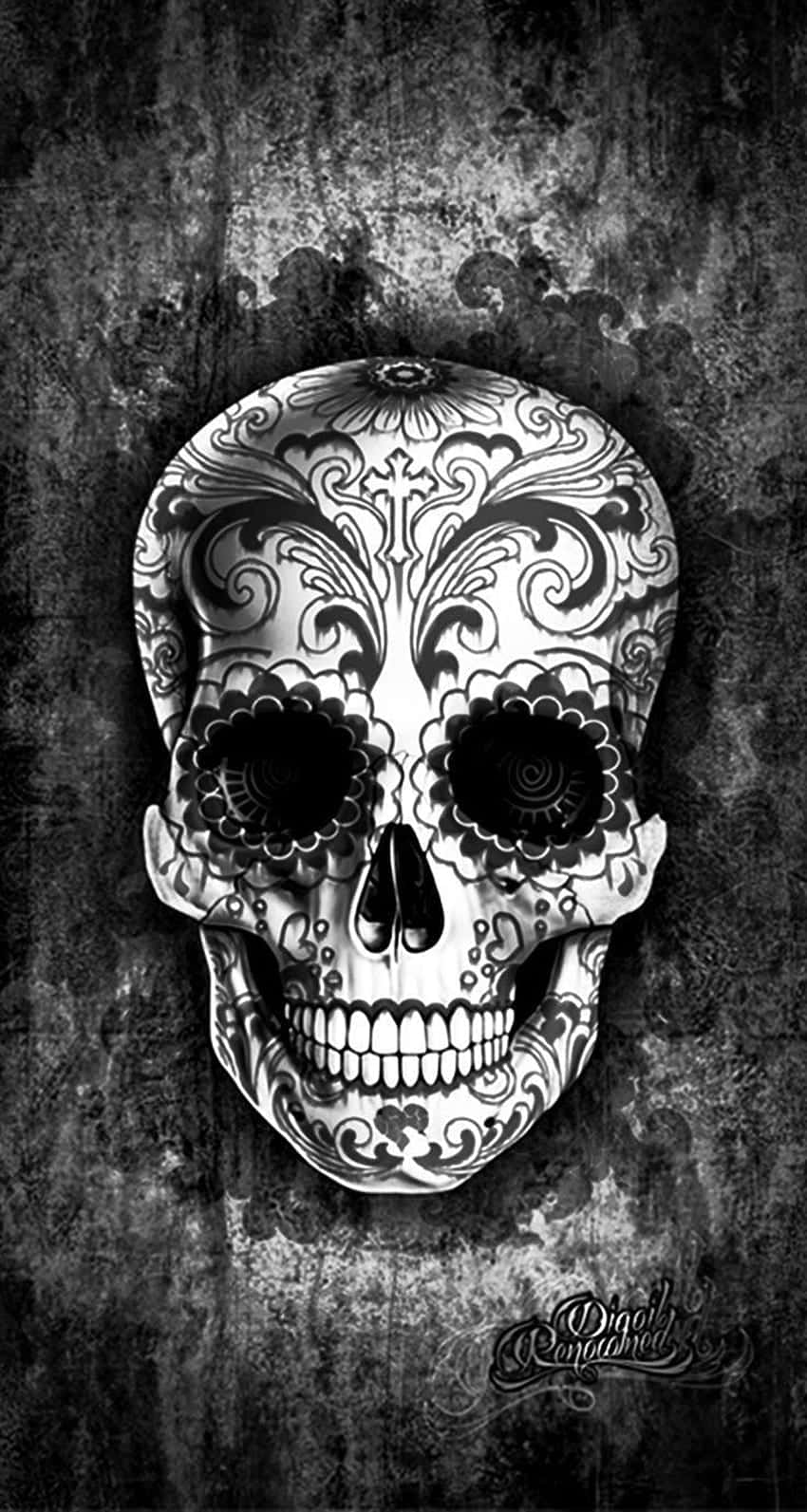 Accessorize Your Phone with a Stylish Sugar Skull Wallpaper