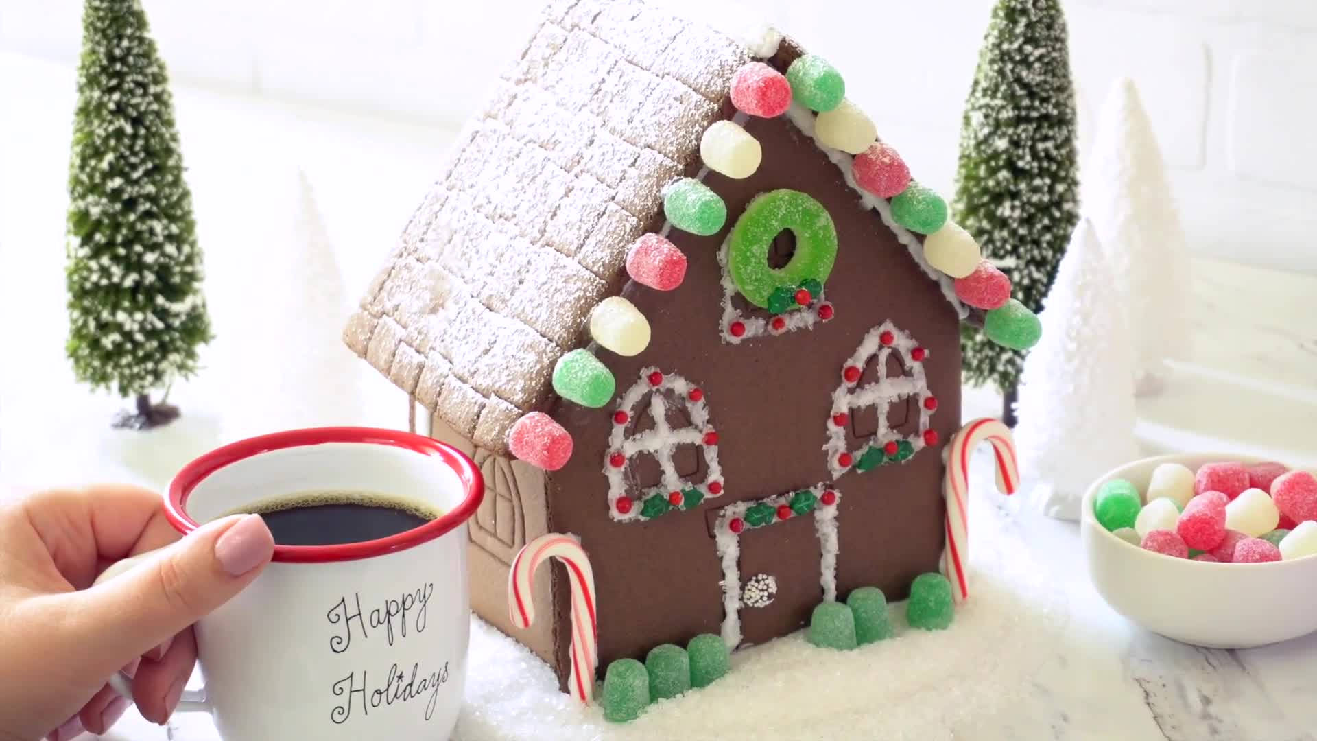 Sugary Gingerbread House Wallpaper