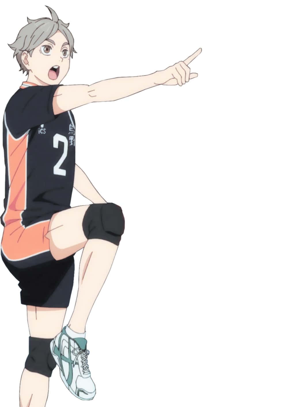 Sugawara Koshi in action on the volleyball court Wallpaper