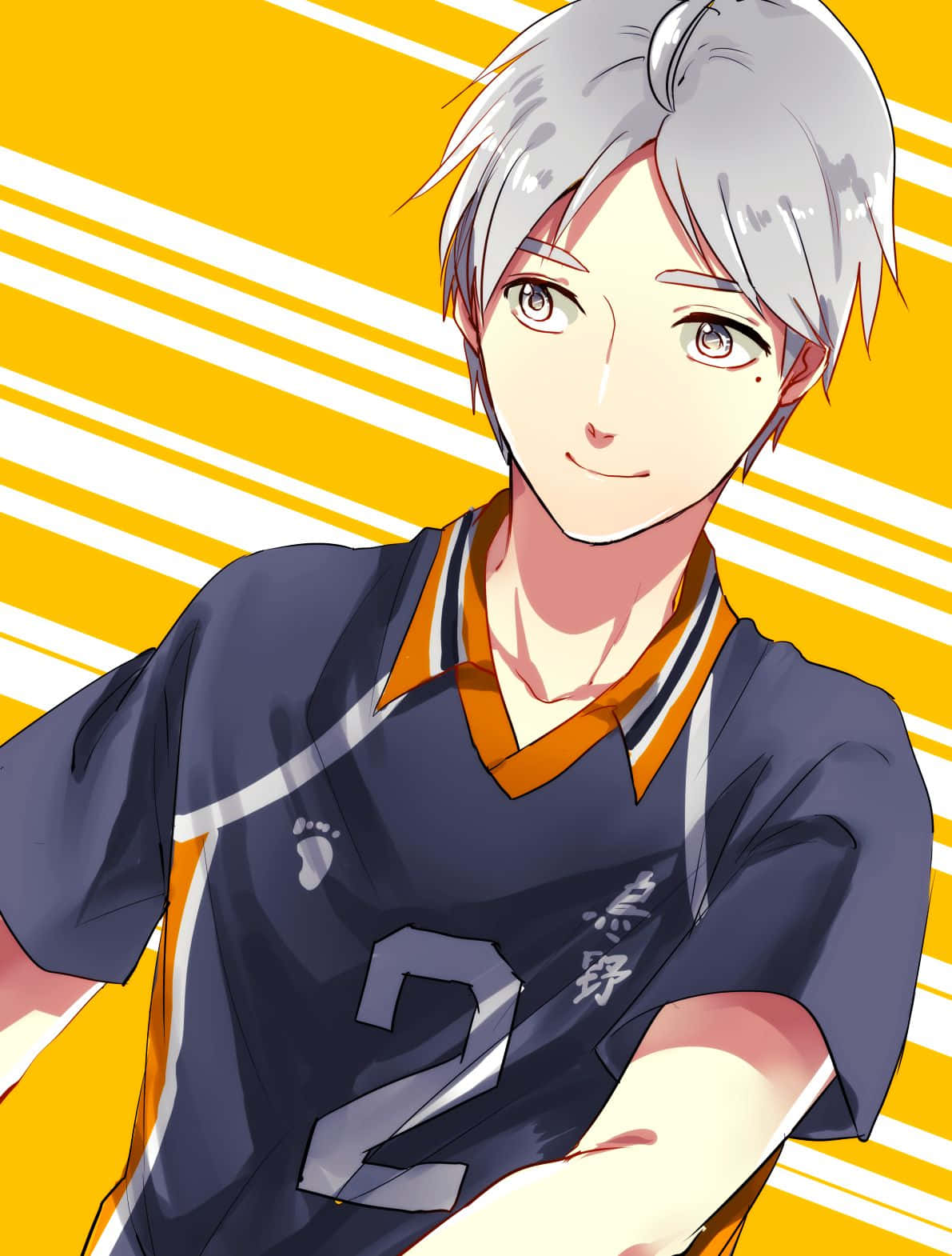 Sugawara Koshi in action on the volleyball court Wallpaper