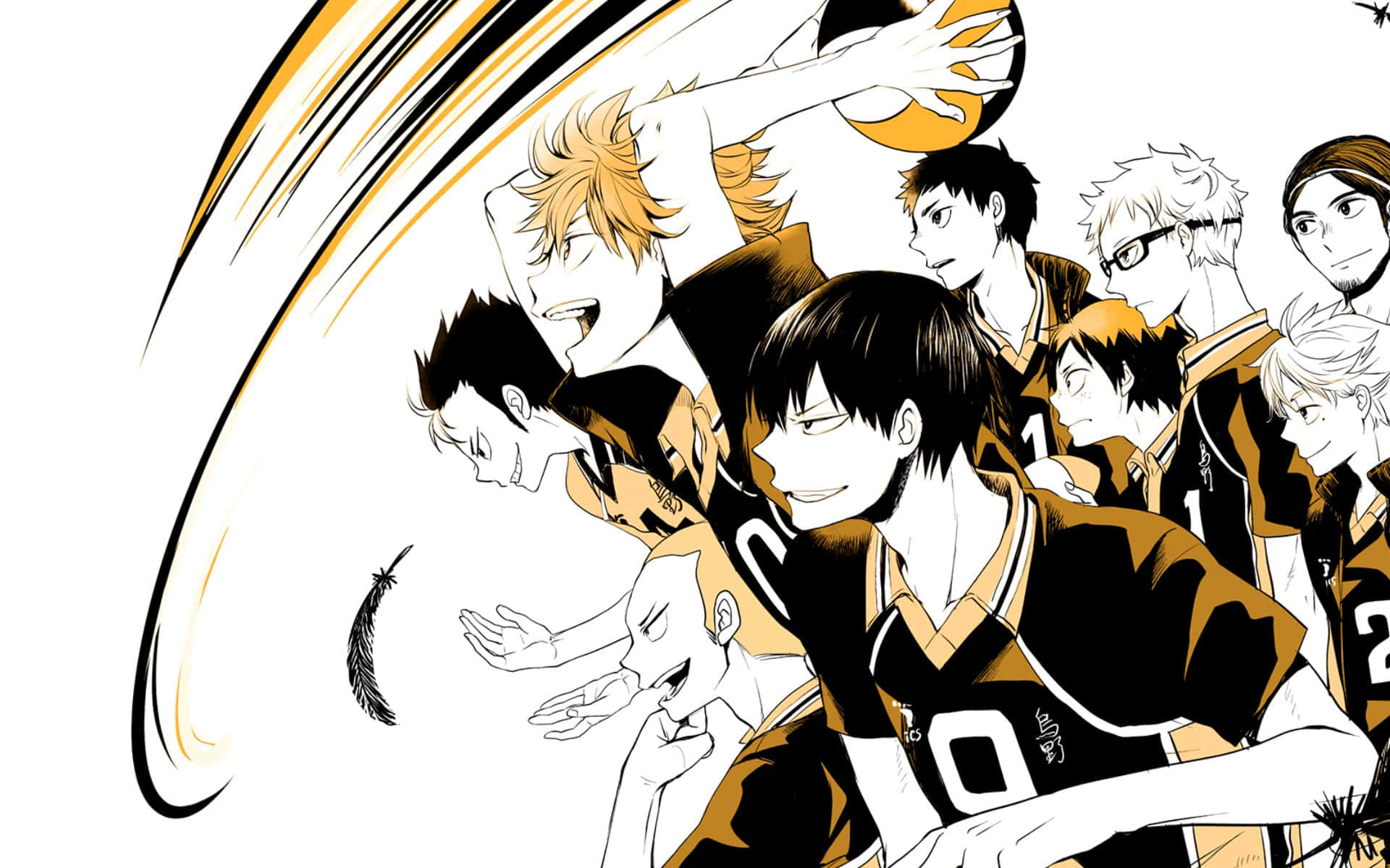 Sugawara Koshi in action during a volleyball match Wallpaper