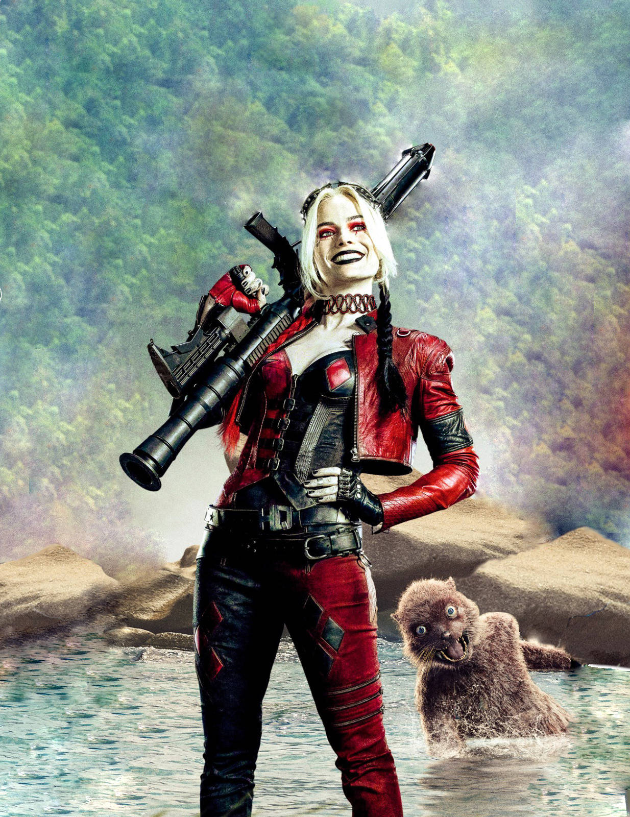 Harley Quinn looks ready to take on the world in her new tactical outfit. Wallpaper