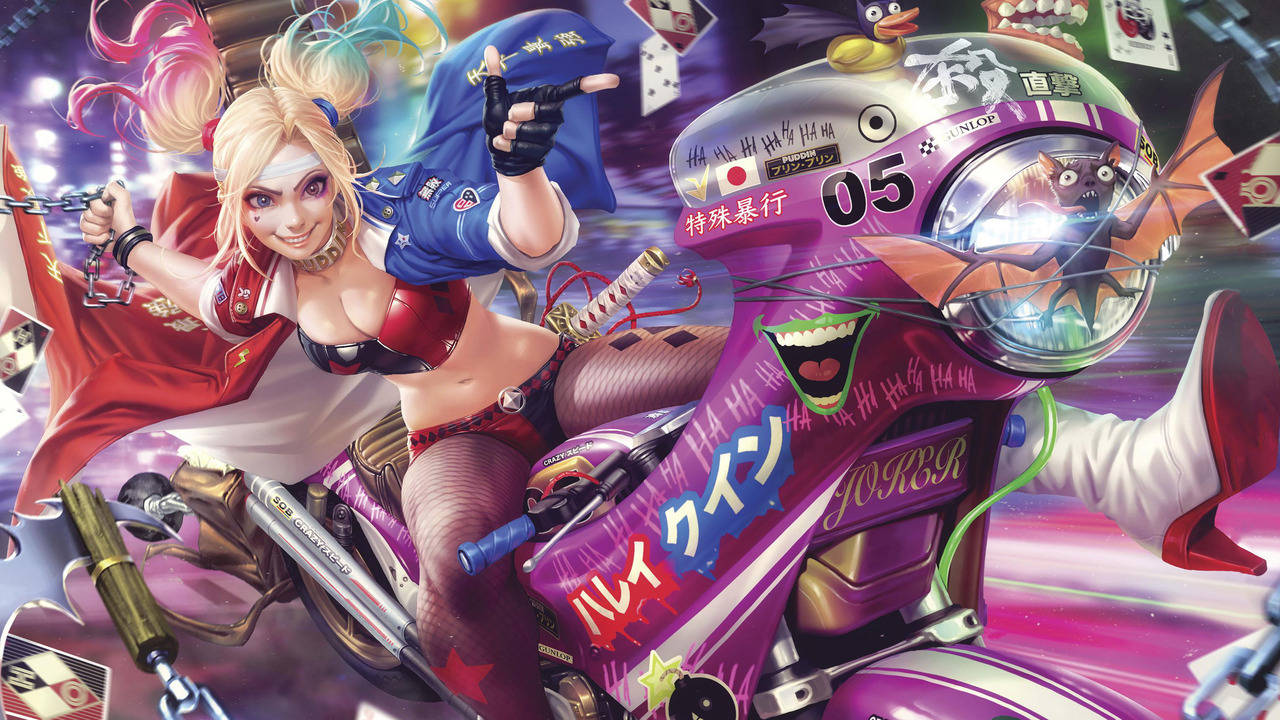 Harley Quinn takes a ride in Suicide Squad Wallpaper