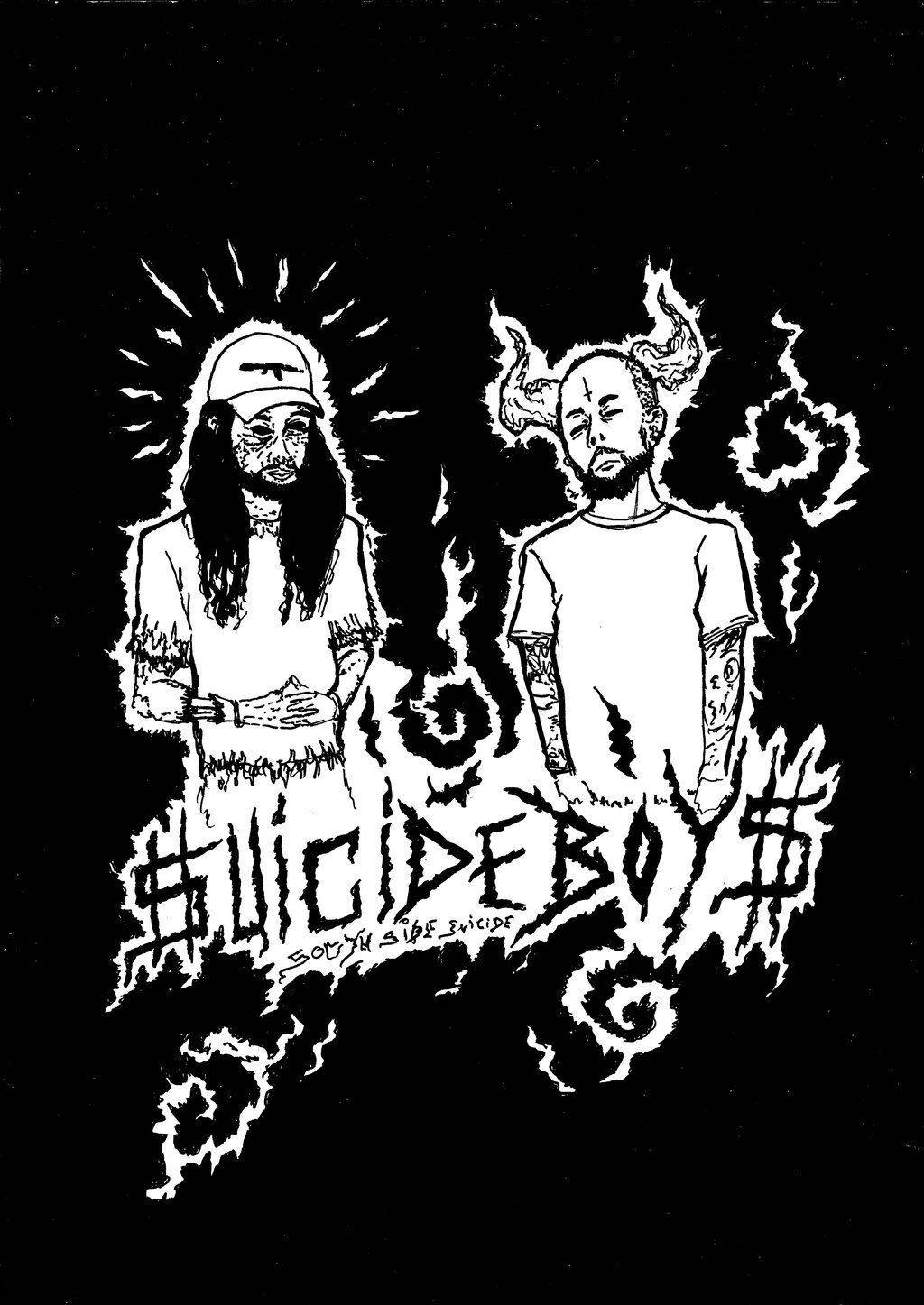 Suicideboys Black And White Poster Wallpaper