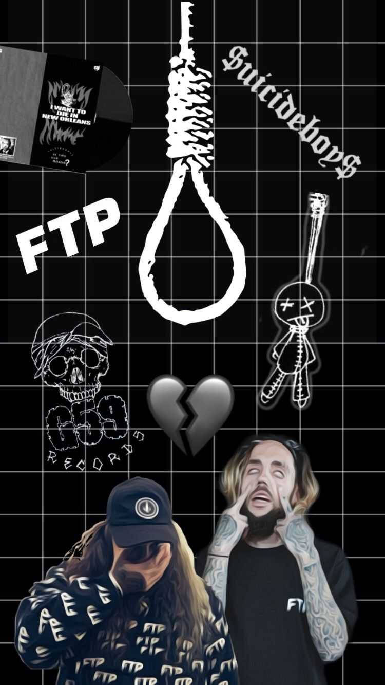 Intense Image of Suicideboys in a Rope Illustration Wallpaper