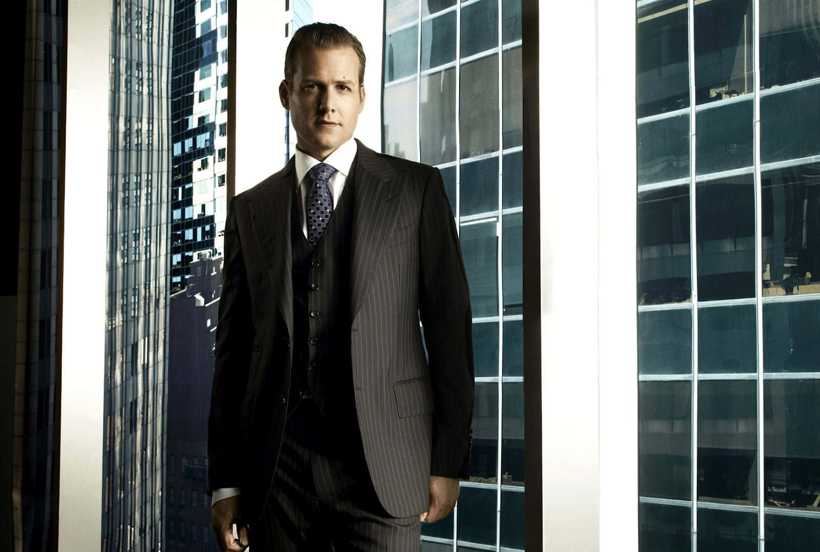 Sophisticated Business Professional in Striking Charcoal Suit