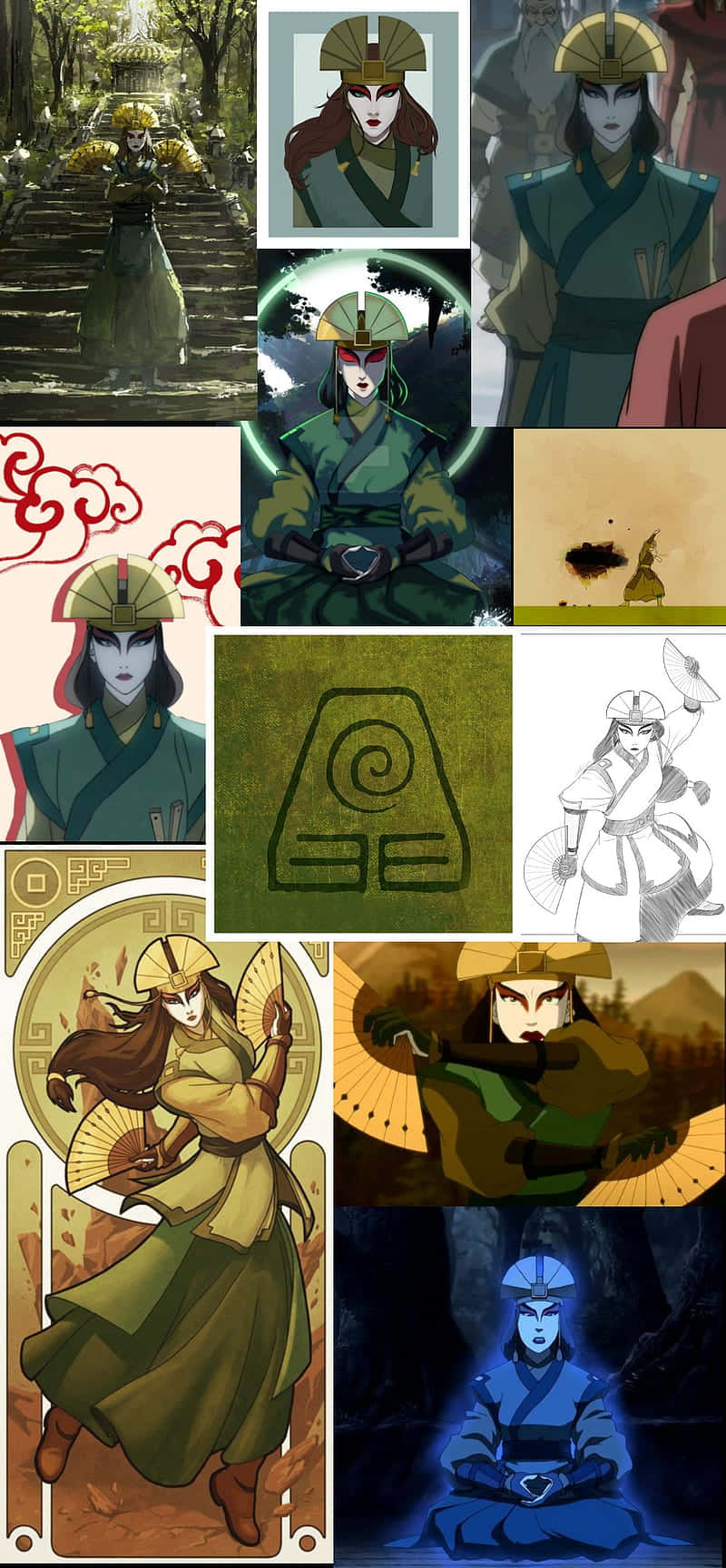 Suki Avatar De Laatste Luchtbender Collage Achtergrond