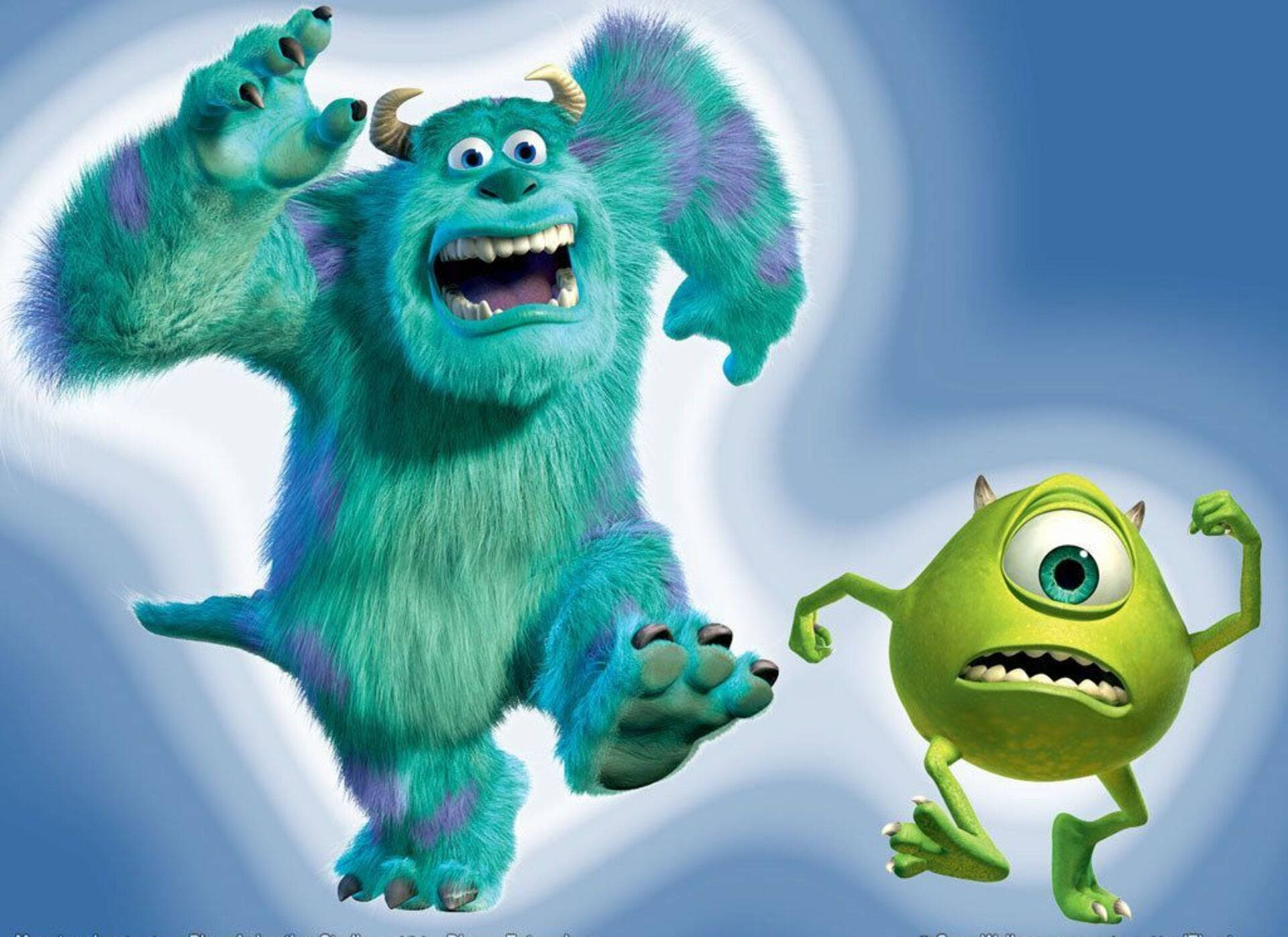 Sulley & Mike In Blue Wallpaper