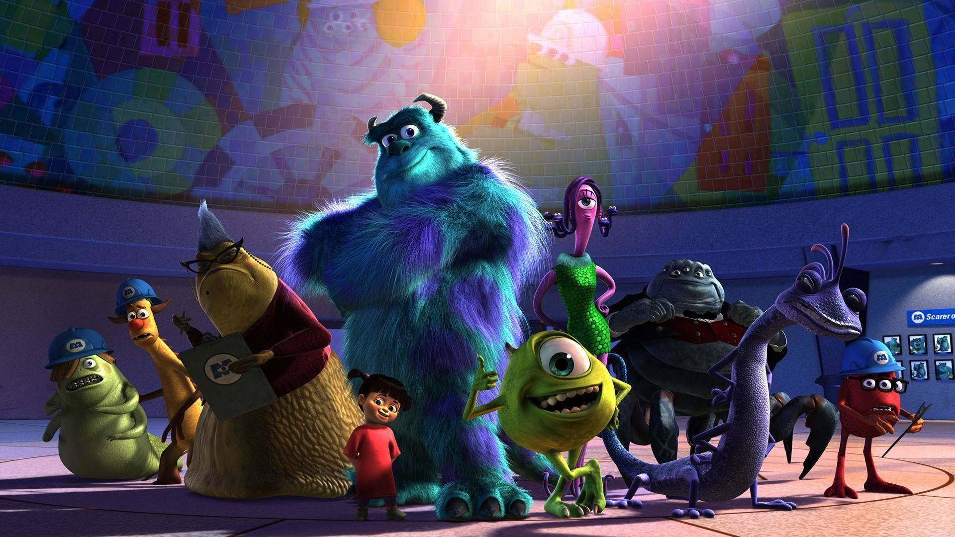 Sulley With The Monsters Inc. Gang Wallpaper