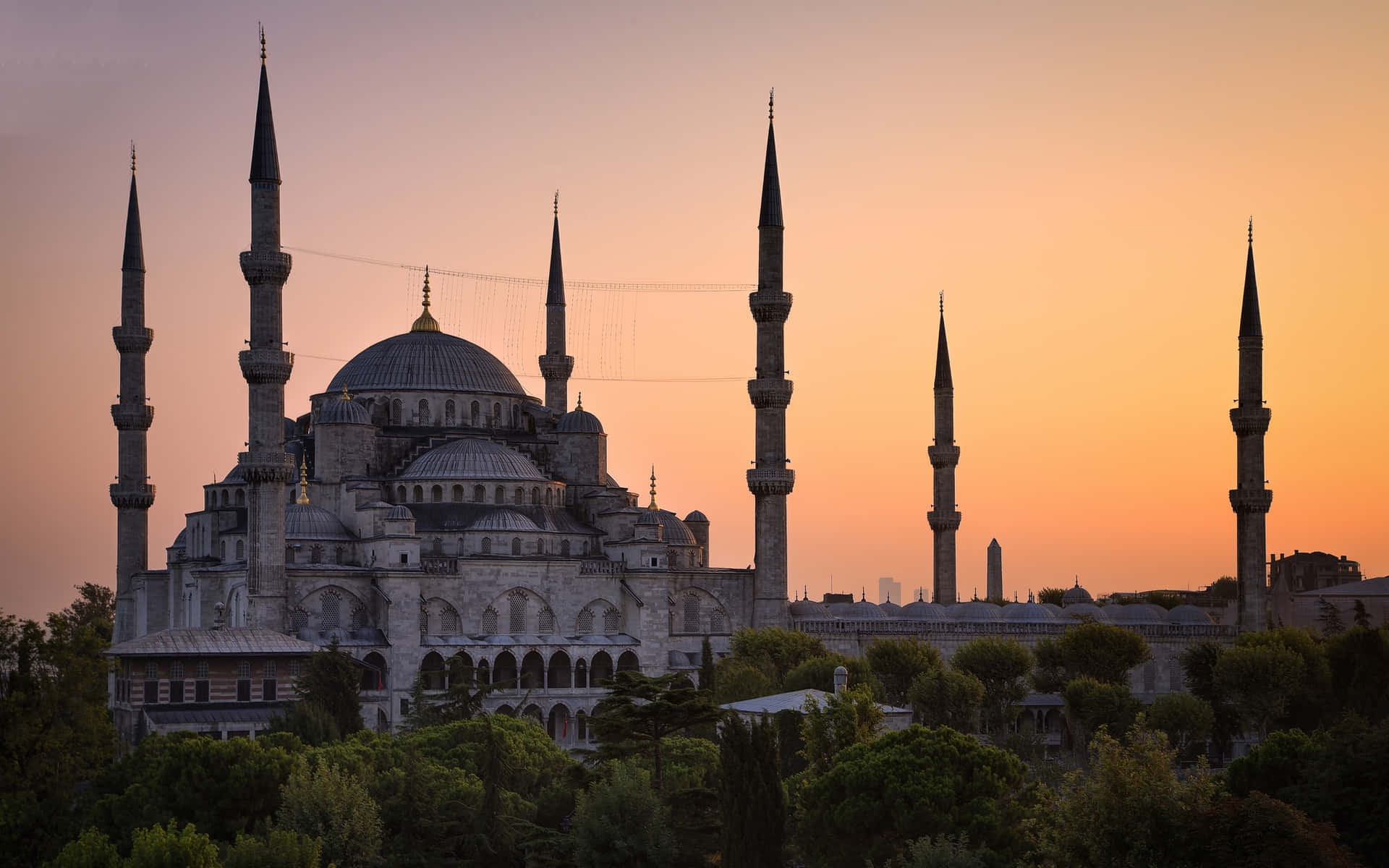 Sultan Ahmed Mosque Afternoon Sunset Wallpaper