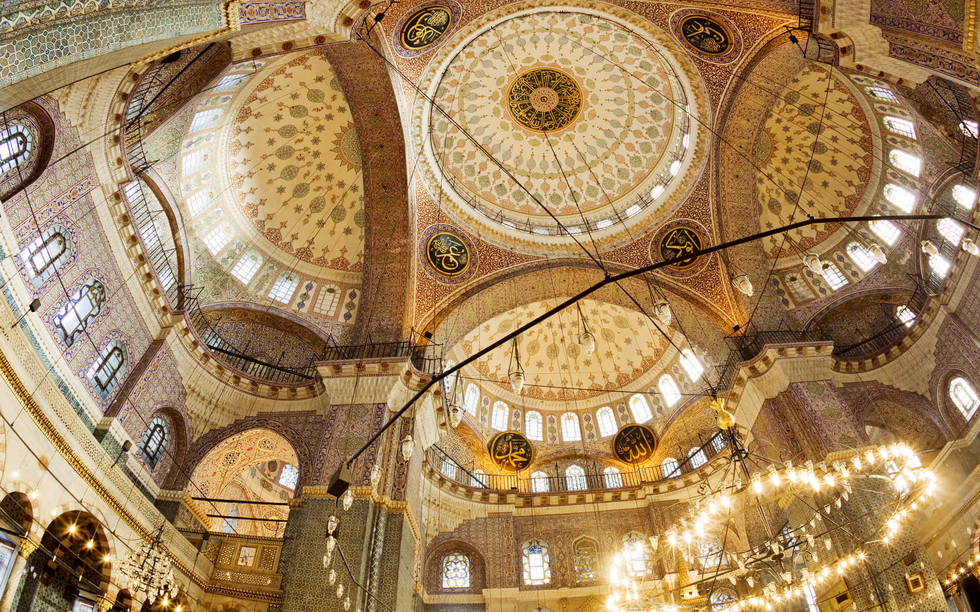 Sultan Ahmed Mosque Interior Domes Picture