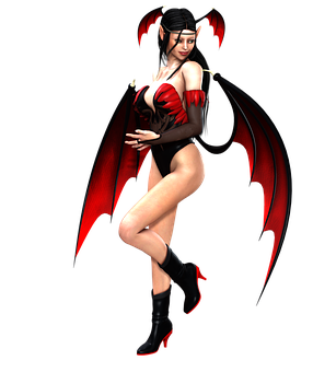 Sultry_ Demoness_ Fantasy_ Art PNG