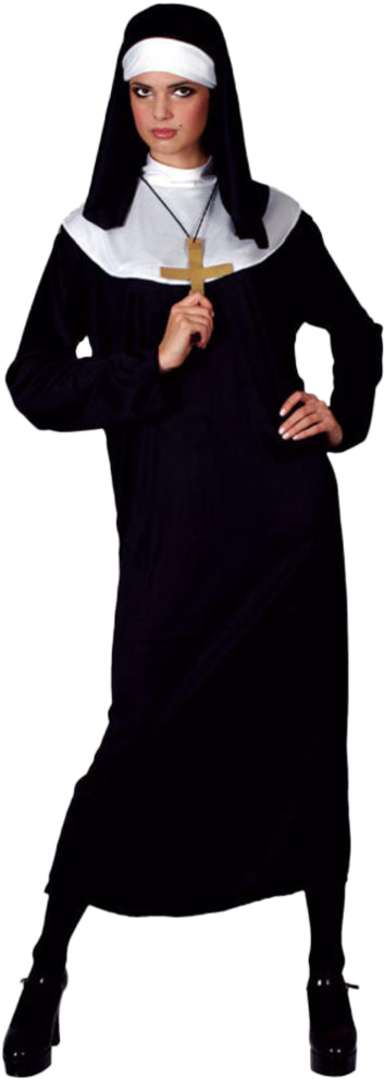 Sultry Nun Costume Pose PNG
