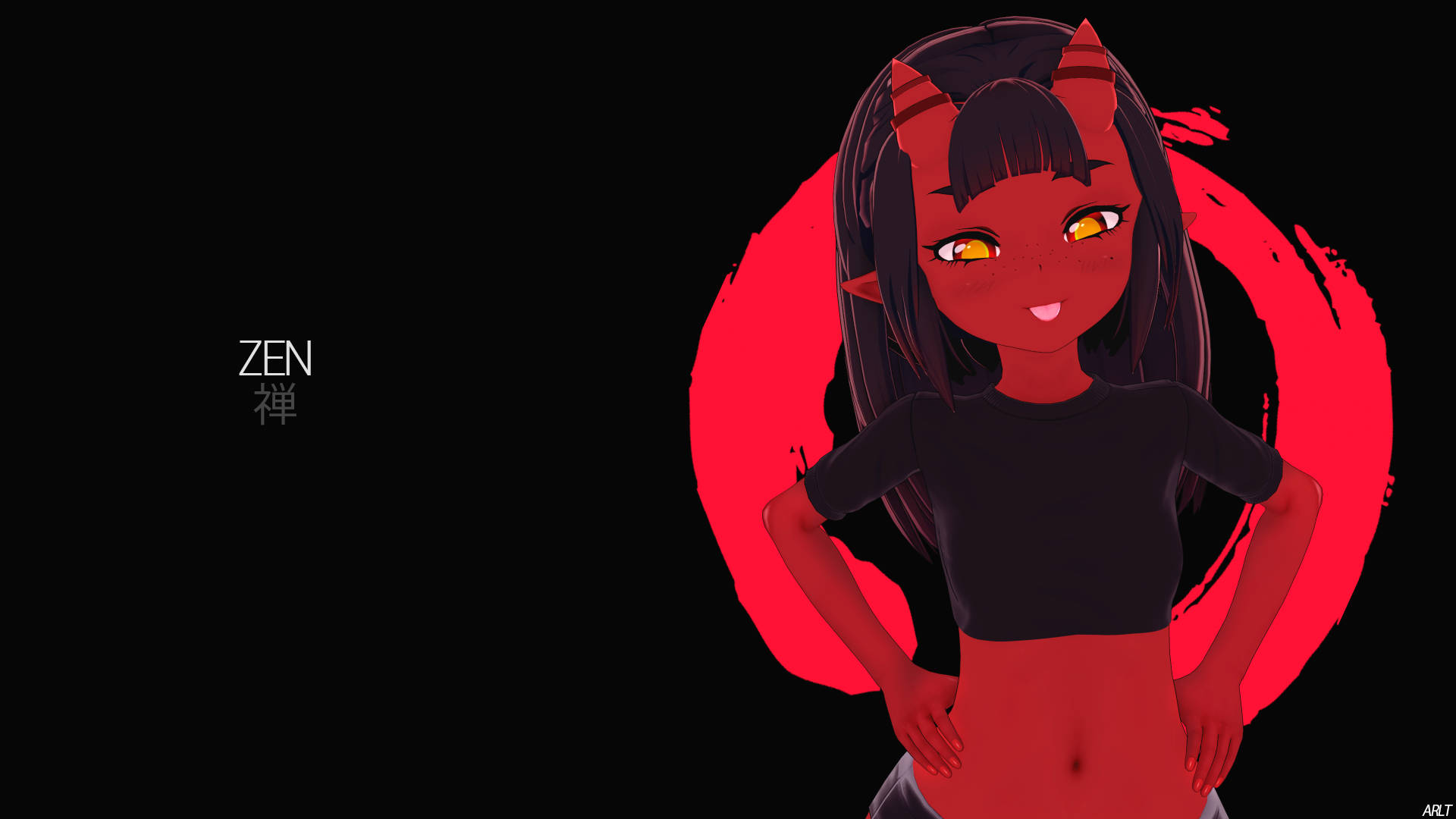 Sultry Red Devil Girl Wallpaper