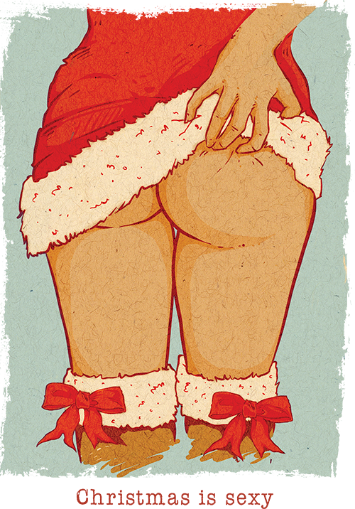 Sultry Santa Themed Artwork PNG