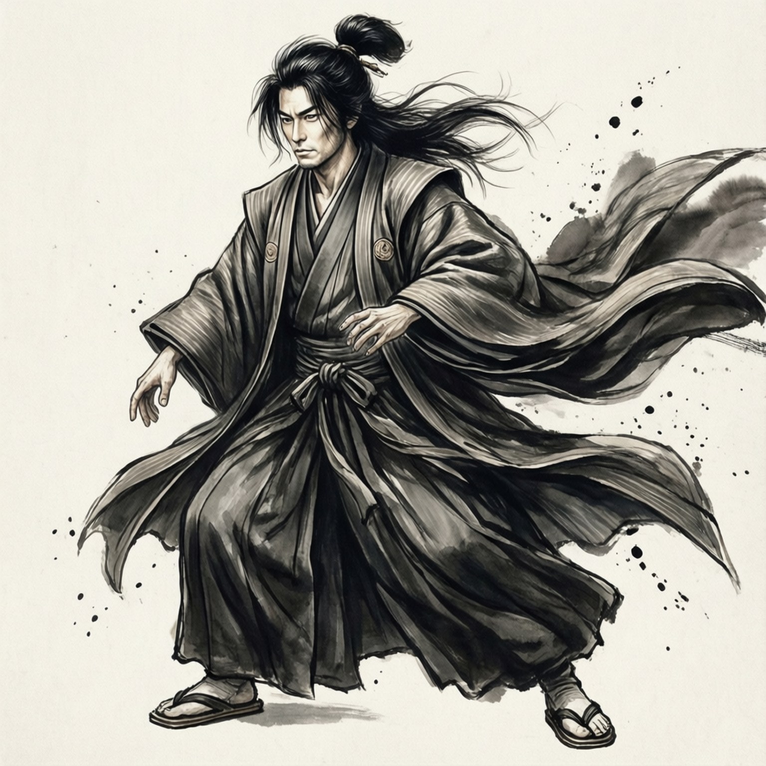 Sumi-e Warrior Wallpaper