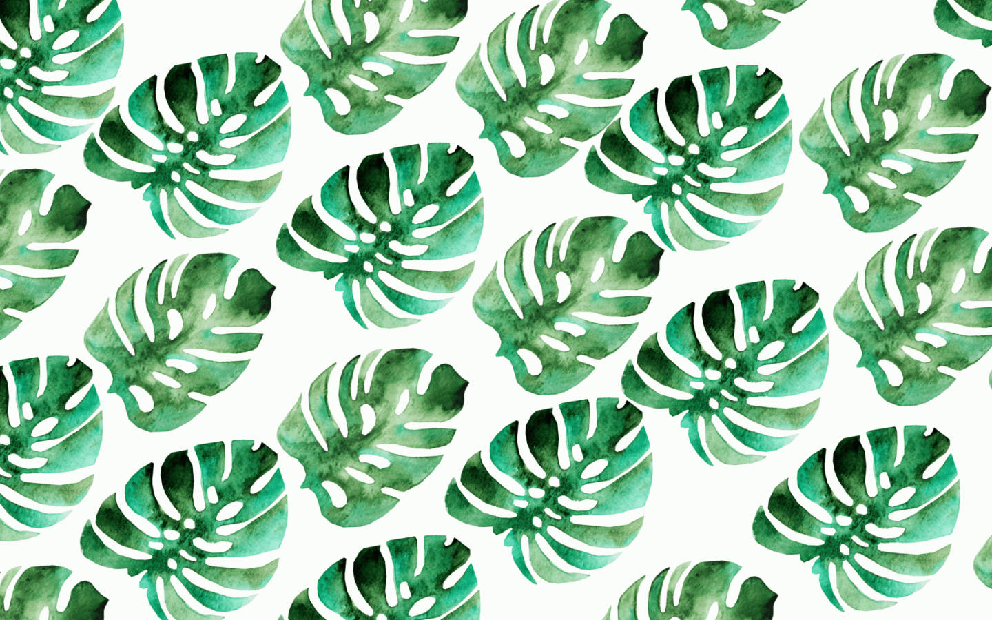 Summer Aesthetic Green Leaf Pattern Wallpaper