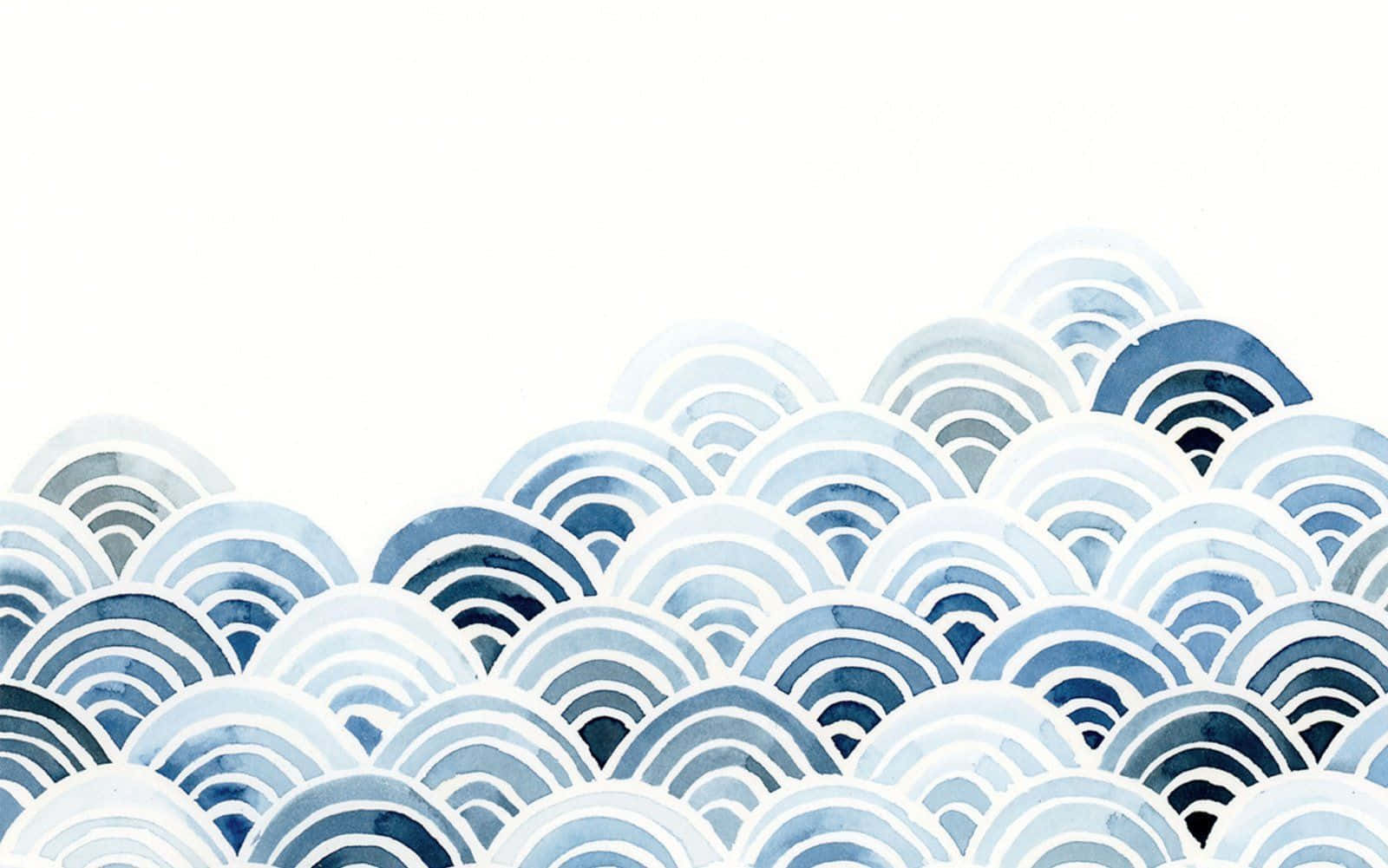 Blue And White Waves On A White Background Wallpaper