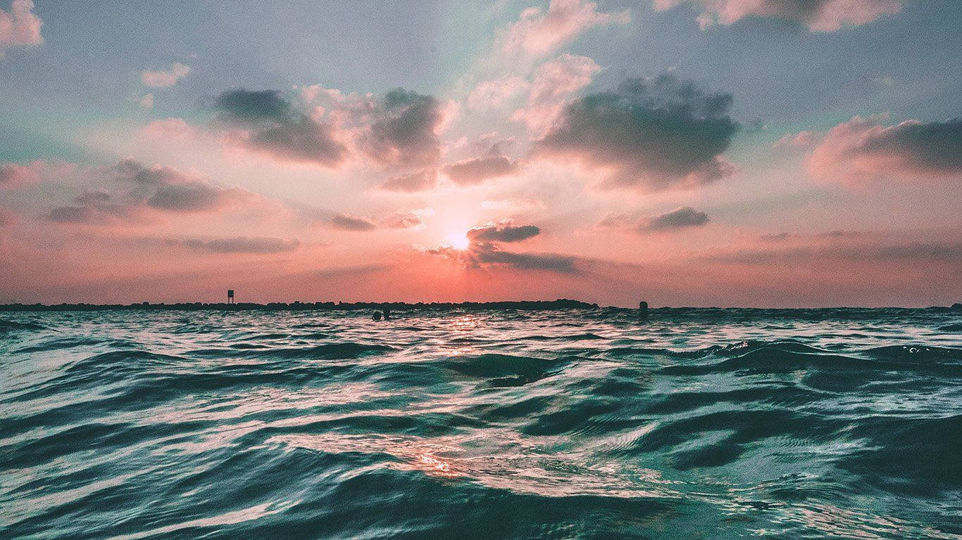 Summer Aesthetic Ocean Sunset Wallpaper