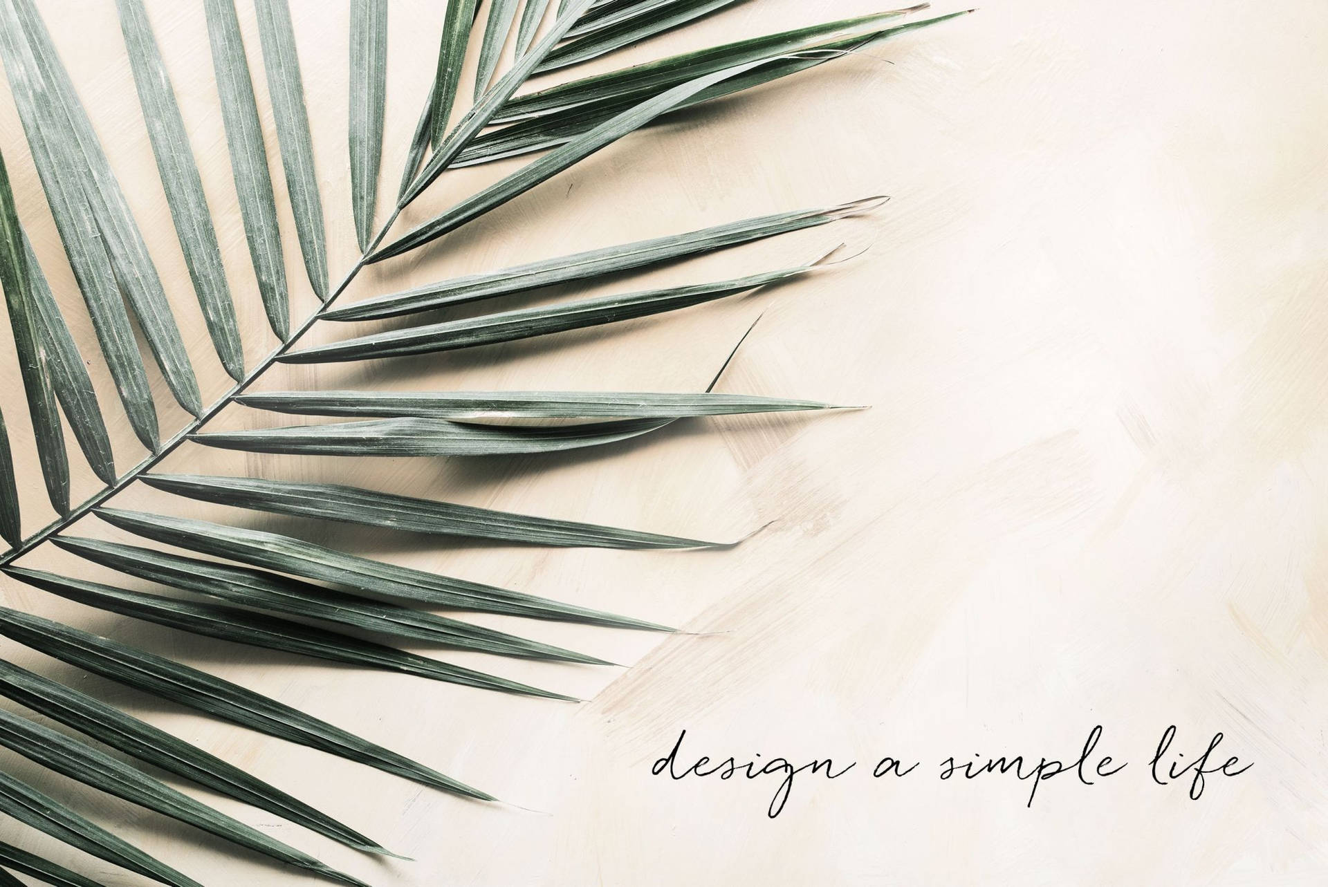 Summer Aesthetic Palm Leaves With Quote Wallpaper