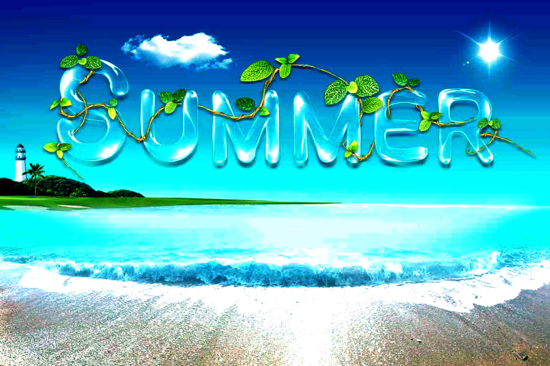 Artistic Water Summer Text Background