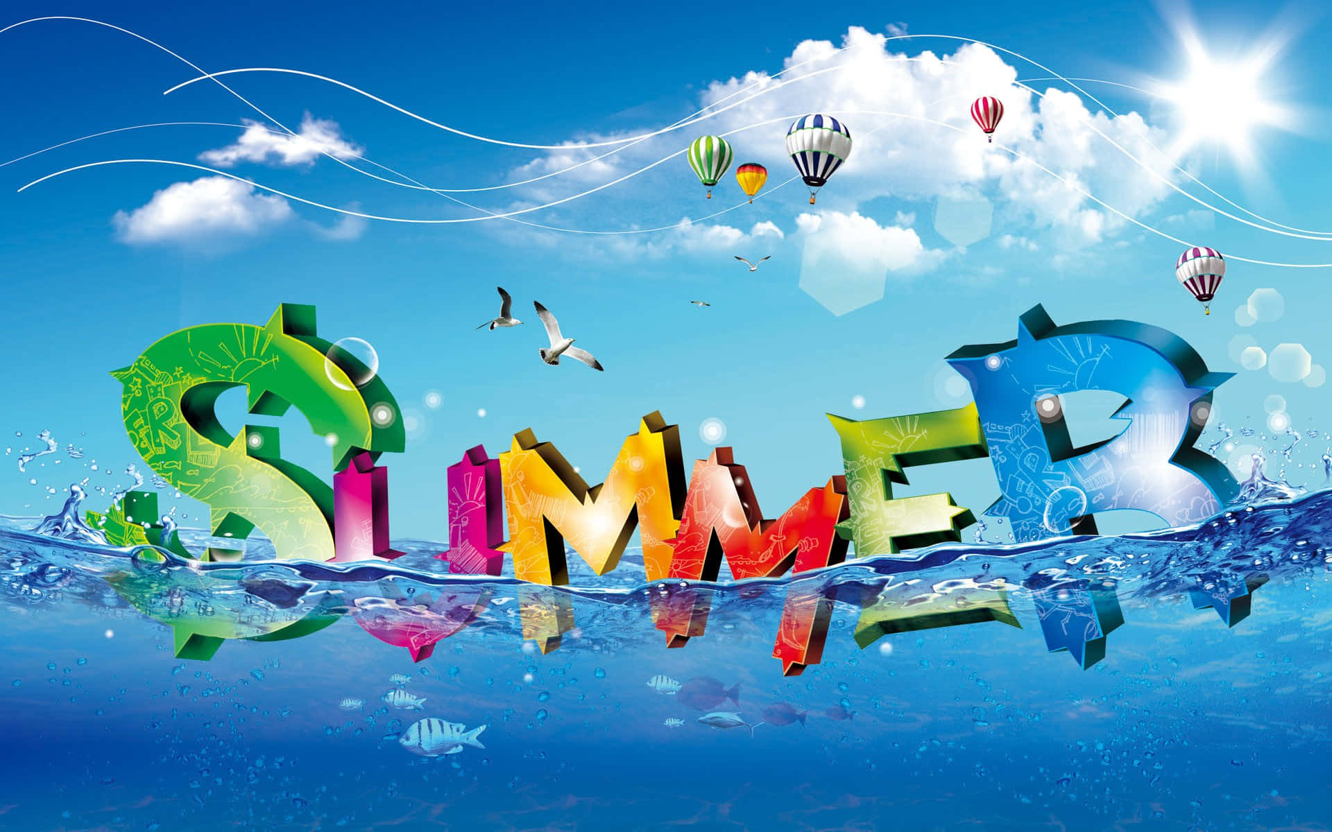 Cool Summer Typography Letter Background