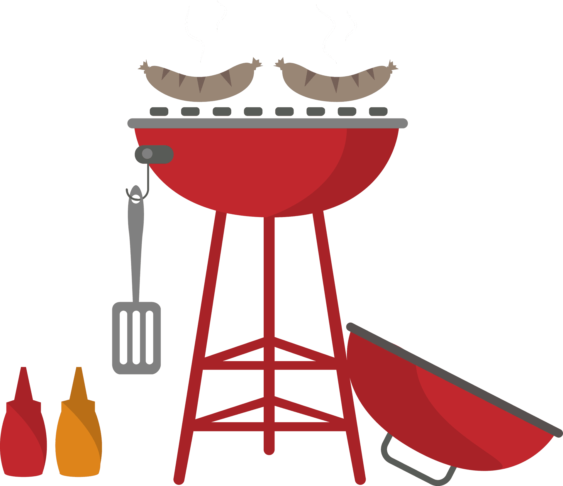 Summer Barbecue Grill Vector PNG