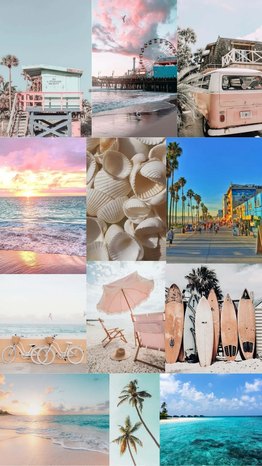 Summer Beach Aesthetic Collage.jpg Wallpaper
