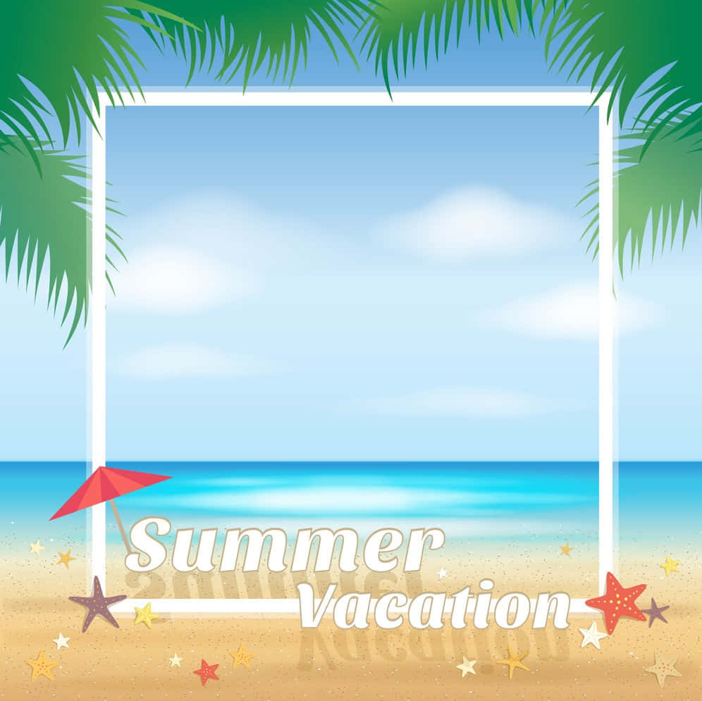 Summer Vacation Frame With Palm Trees And Beach