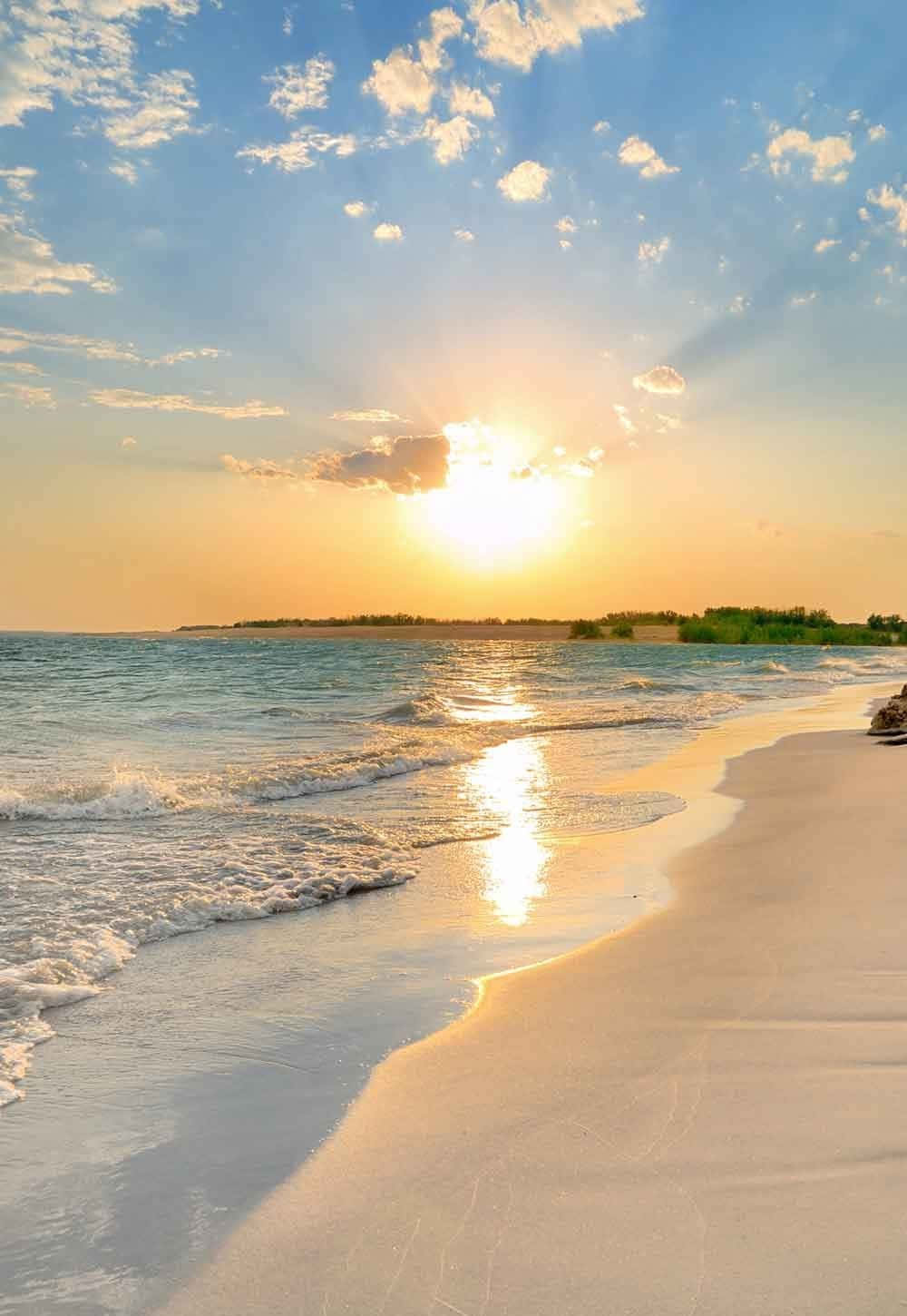 Goditila Bellezza Di Una Giornata Estiva In Spiaggia Con Questo Sfondo Mozzafiato