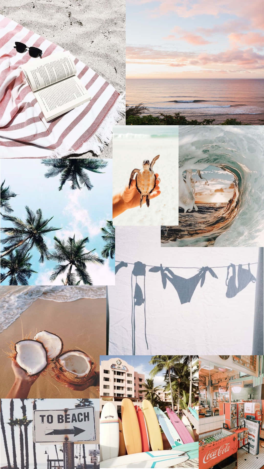 Summer Beach Collage_ Aesthetic Vibes Wallpaper