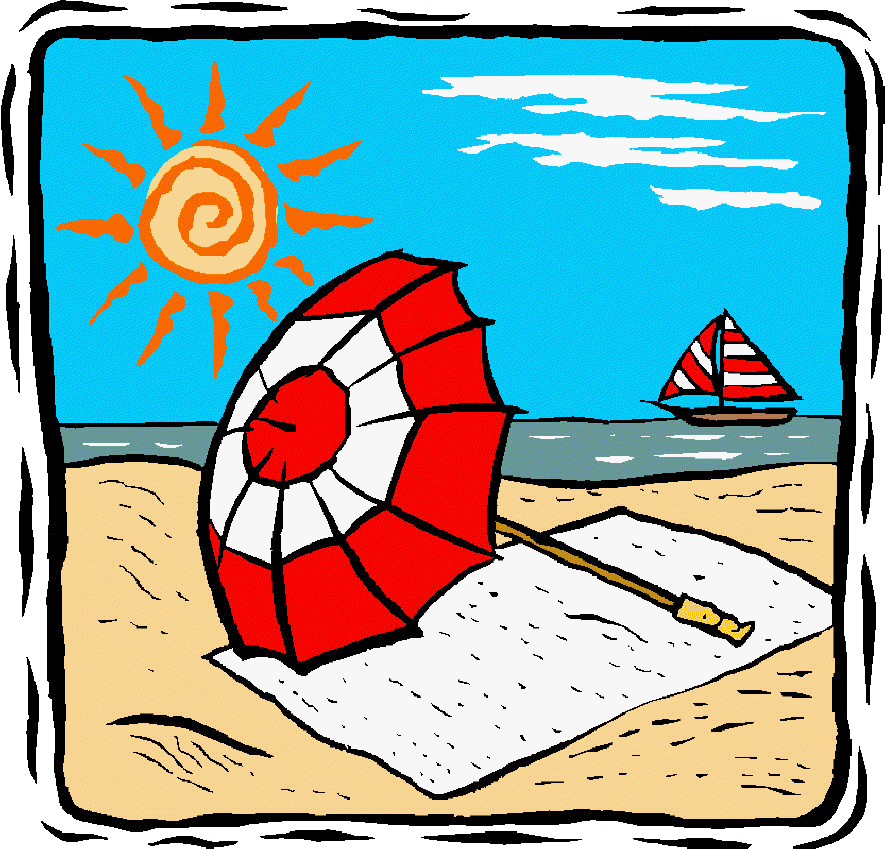 Summer Beach Scene Clipart PNG