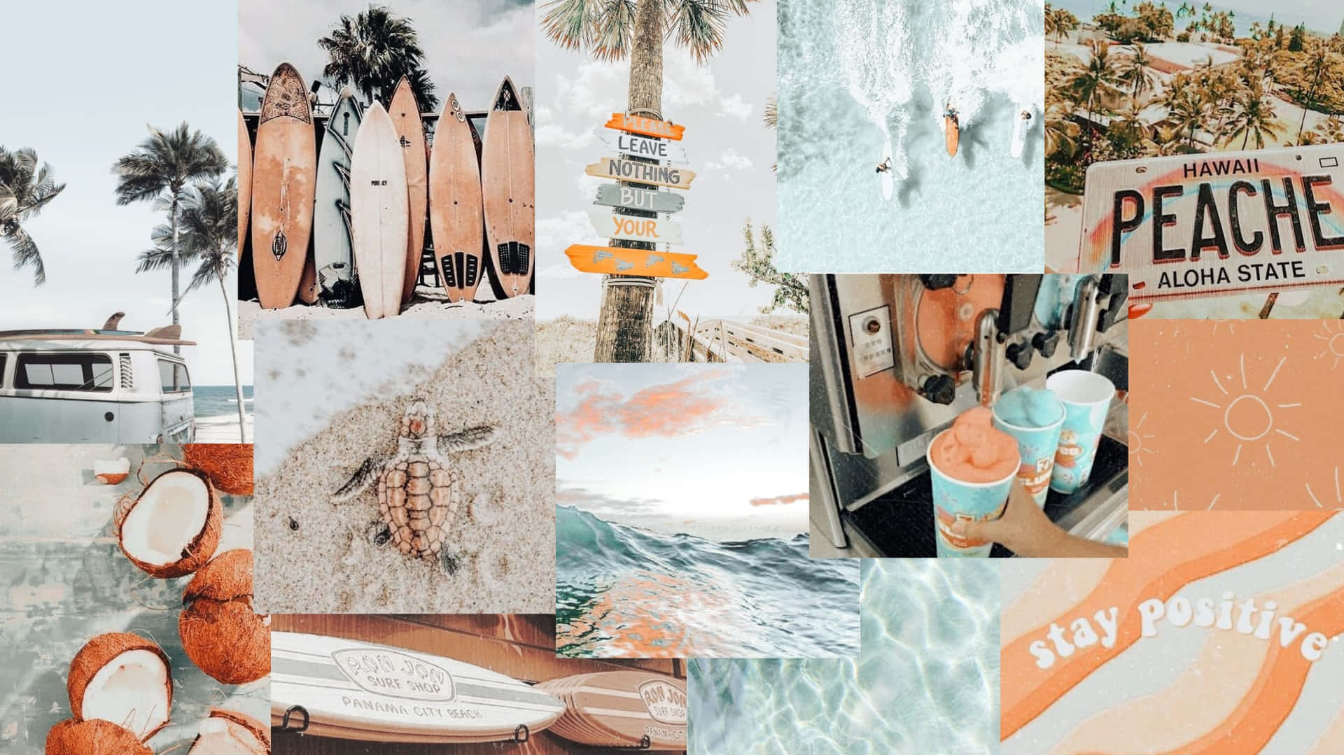 Summer Beach Vibes Collage Wallpaper