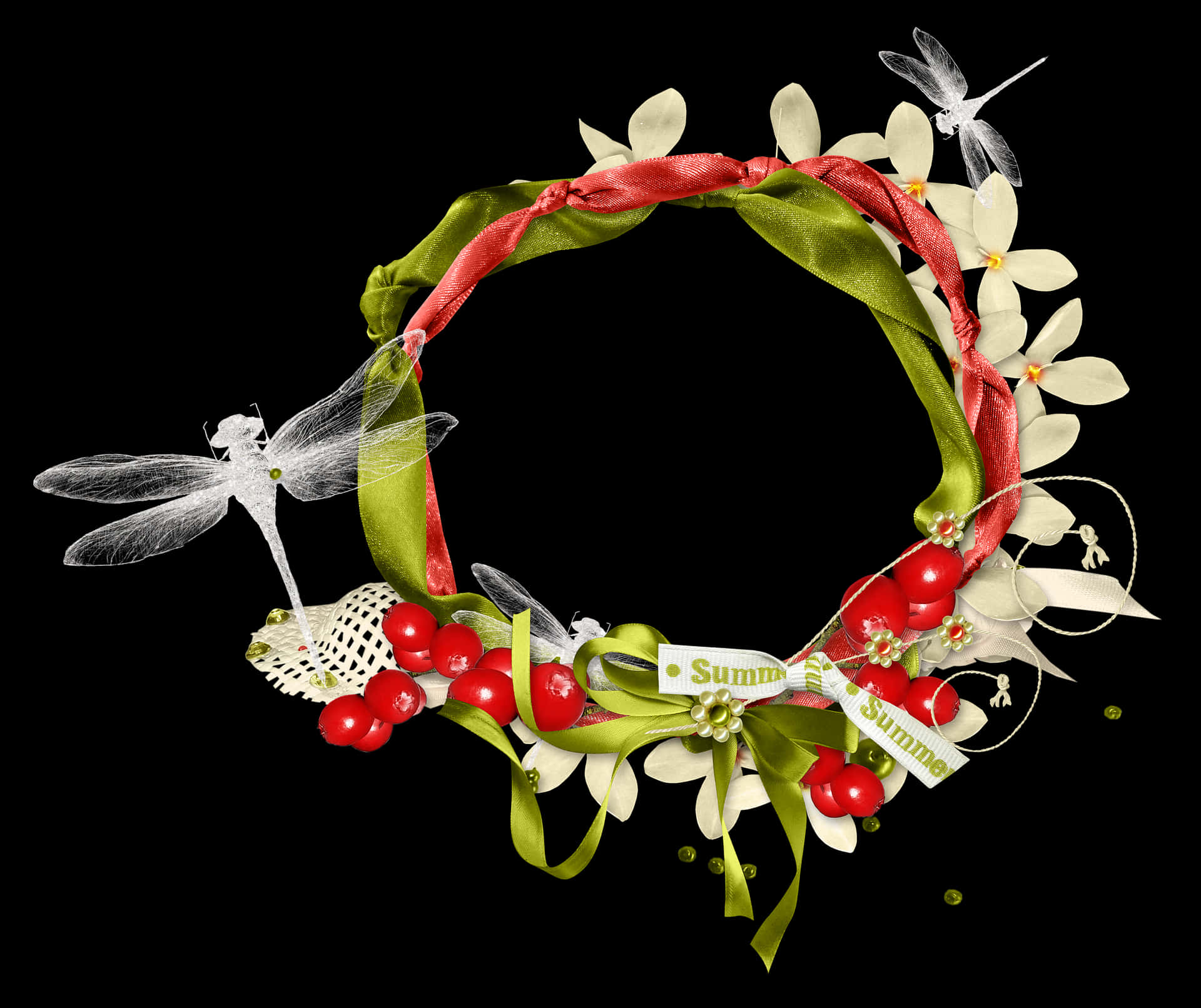 Summer Floral Wreath Design PNG