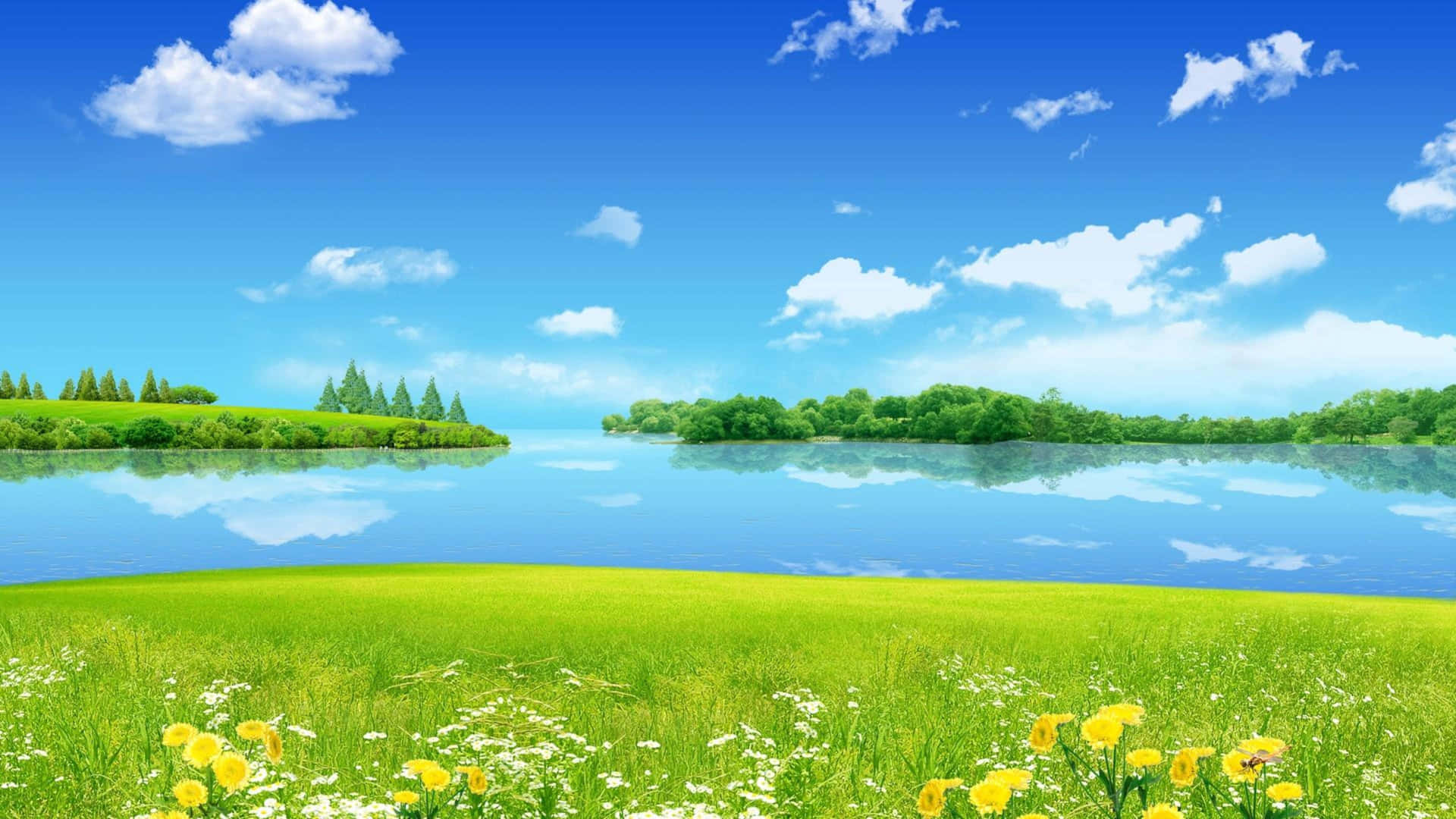 Summer_ Lake_ Serenity_4 K_ Ultra_ Wide Wallpaper